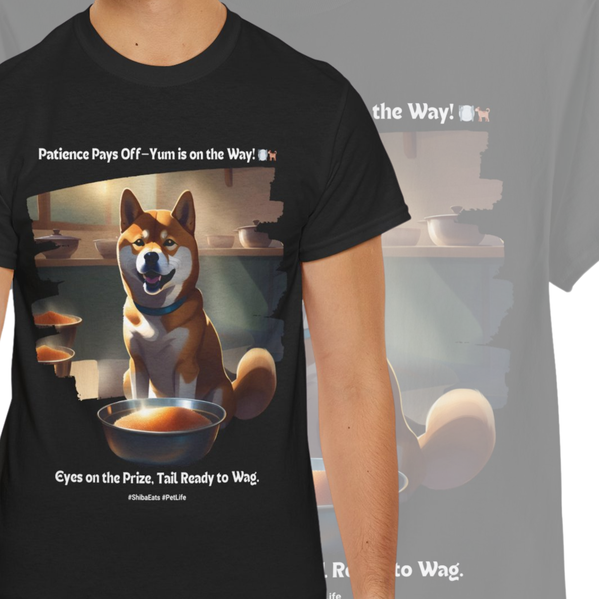 Unisex “Patience Pays Off: Shiba Inu Treats” T‑Shirt – Good Pup Reward Gift