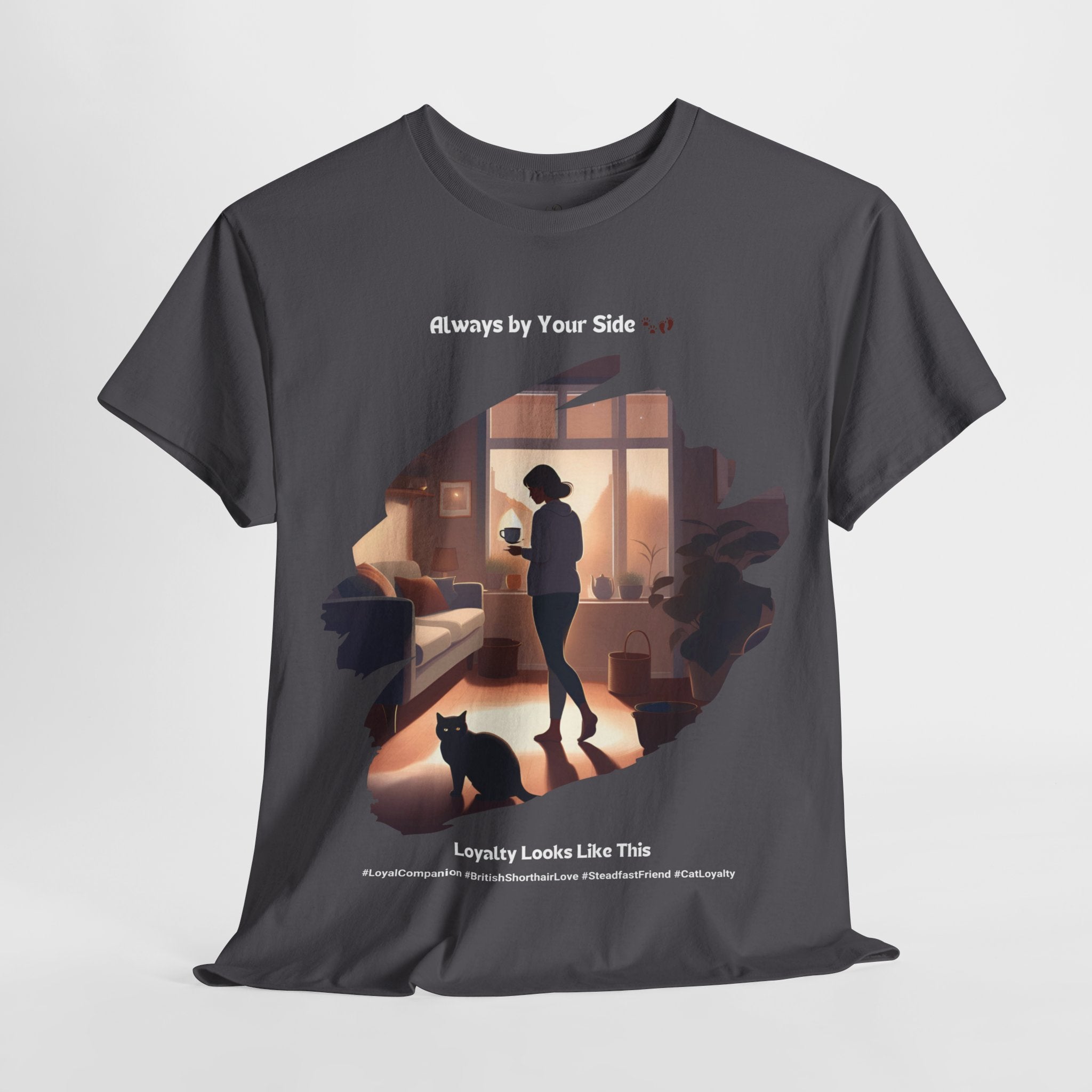 Women’s “Ever-Present Purr” British Shorthair T-Shirt – Loyal Kitty, Cat Mom Gift