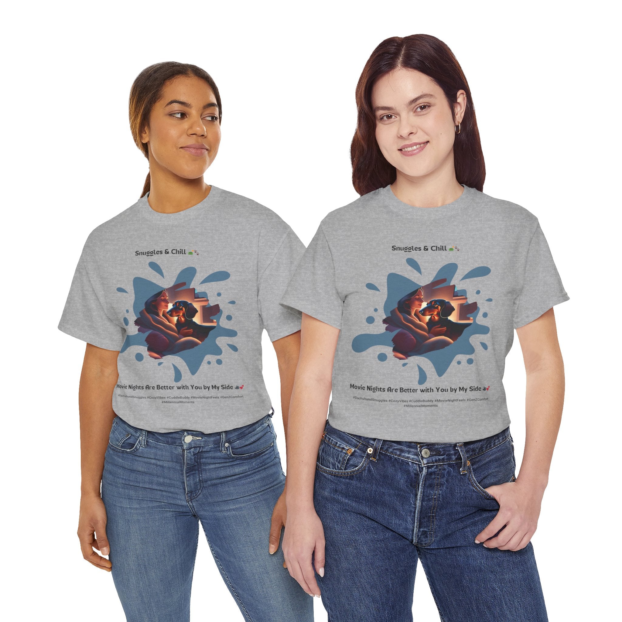 Women's - Snuggles & Chill: Dachshund Movie Night T-Shirt