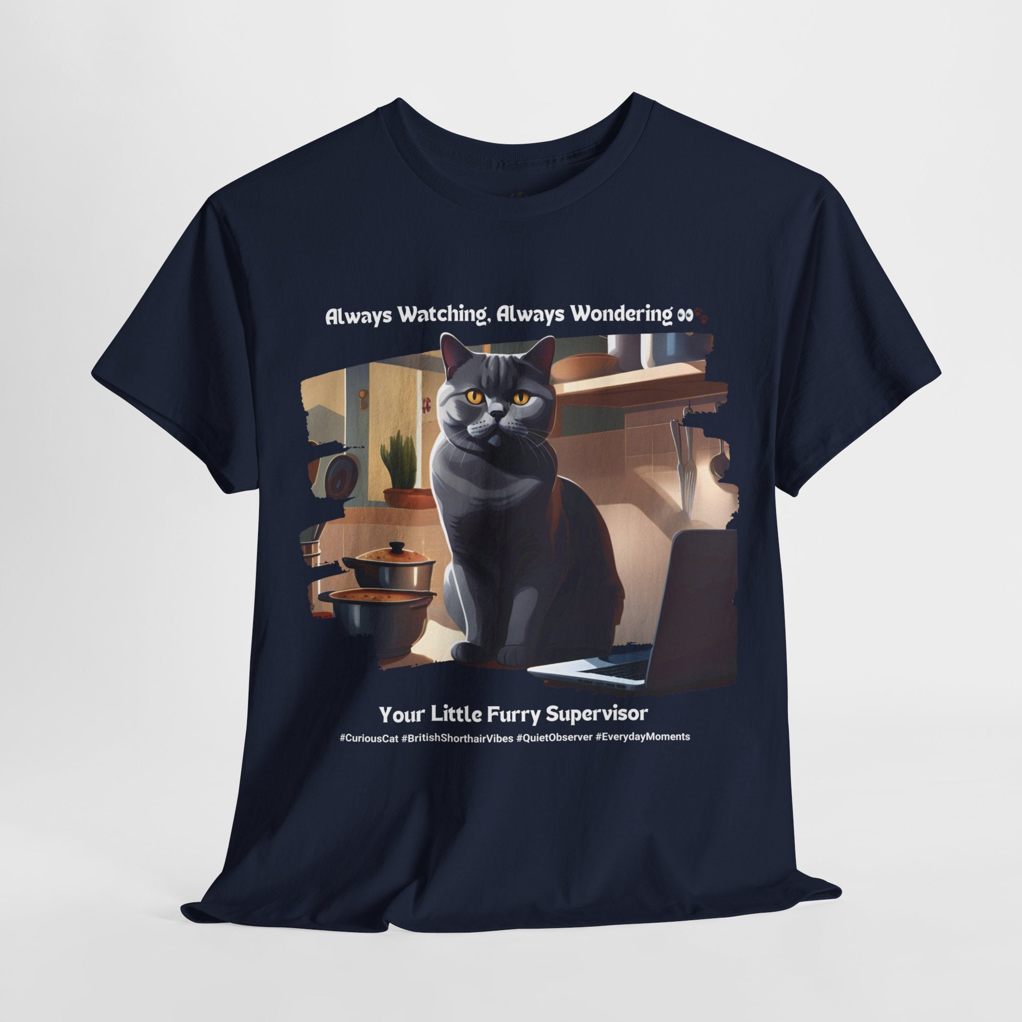 Unisex “Quiet Observer” British Shorthair T‑Shirt – Observant Kitty Gift