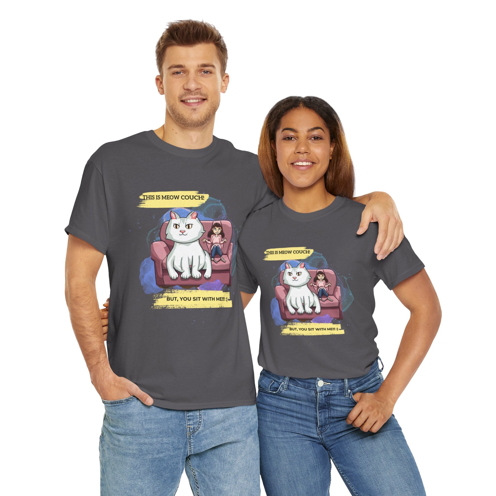 Unisex “Meow Couch” T-Shirt – Sofa King Kitty, Cat Lover Gift