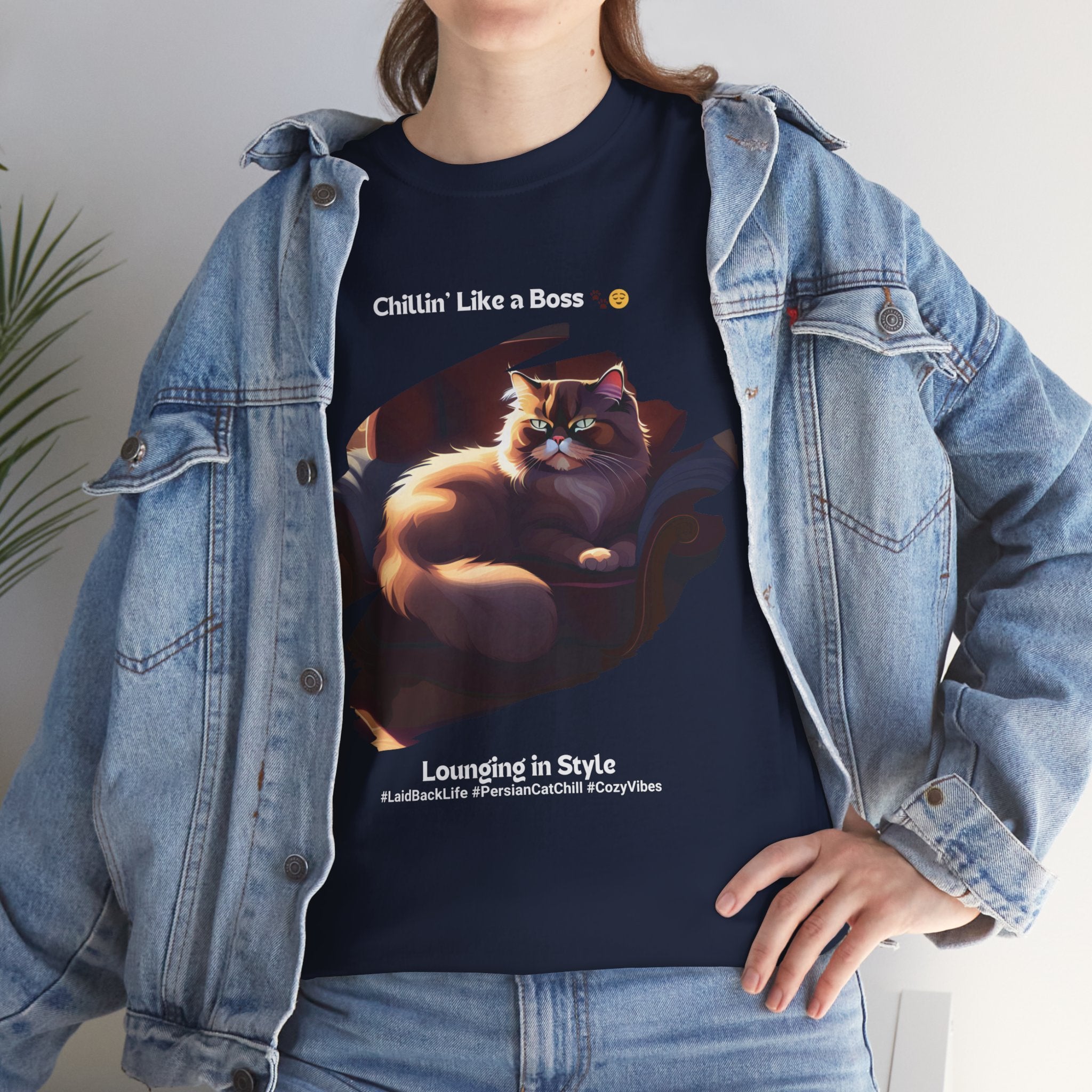 Unisex “Chillin’ Like a Boss” Persian T‑Shirt – Pampered Cat Gift