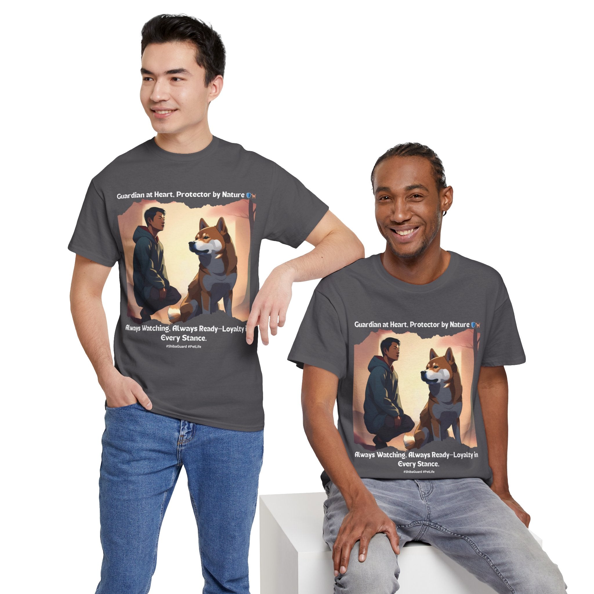 Men's - Guardian at Heart, Protector by Nature: Shiba Inu T-Shirt