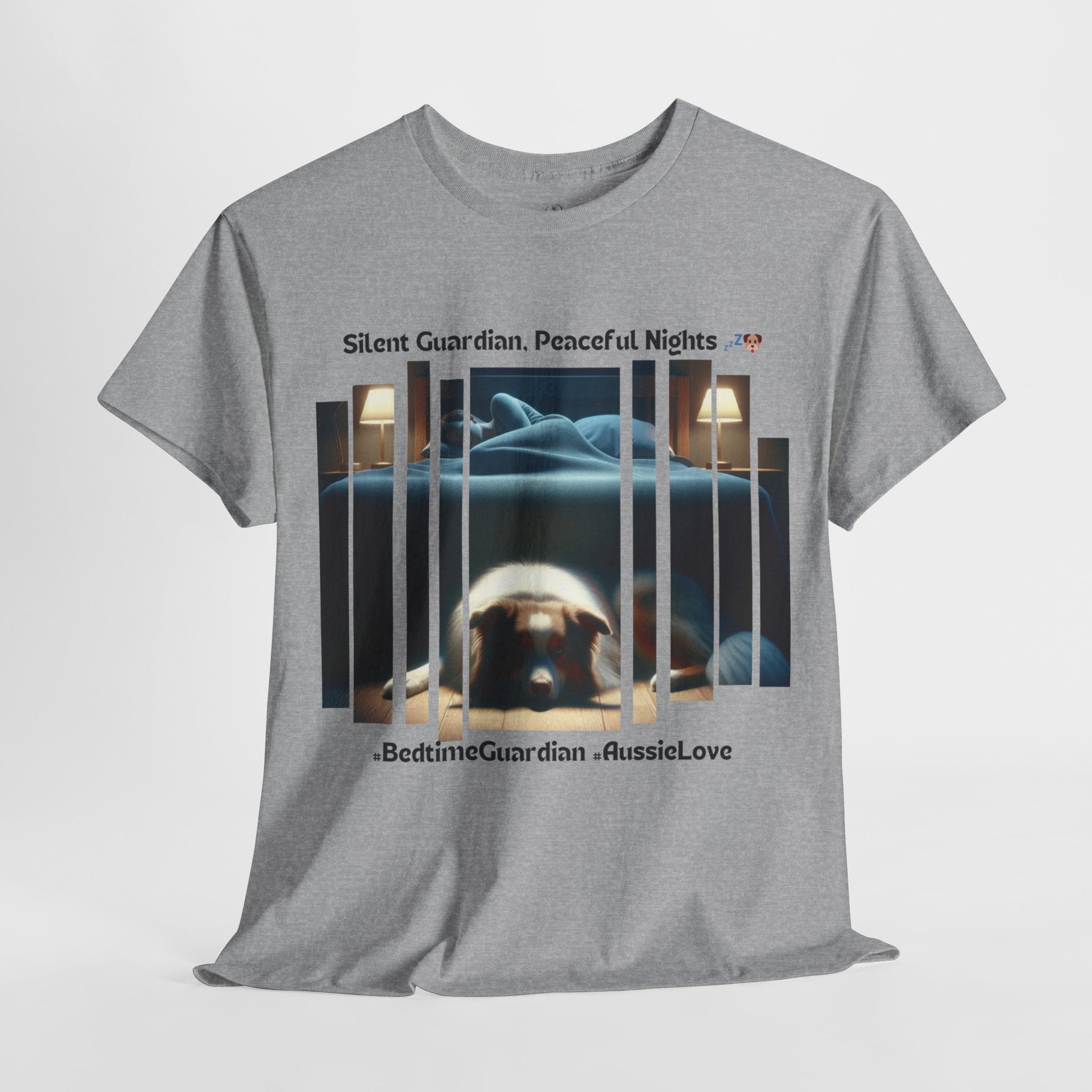 Unisex “Silent Guardian, Peaceful Nights” Australian Shepherd T‑Shirt – Night Watch Gift, Quiet Companion Tee