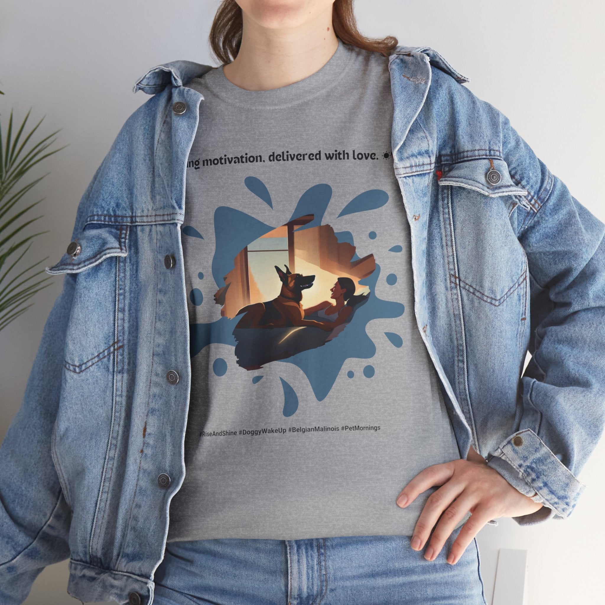 Women’s “Morning Motivation” Belgian Malinois T‑Shirt – Upbeat Start Gift