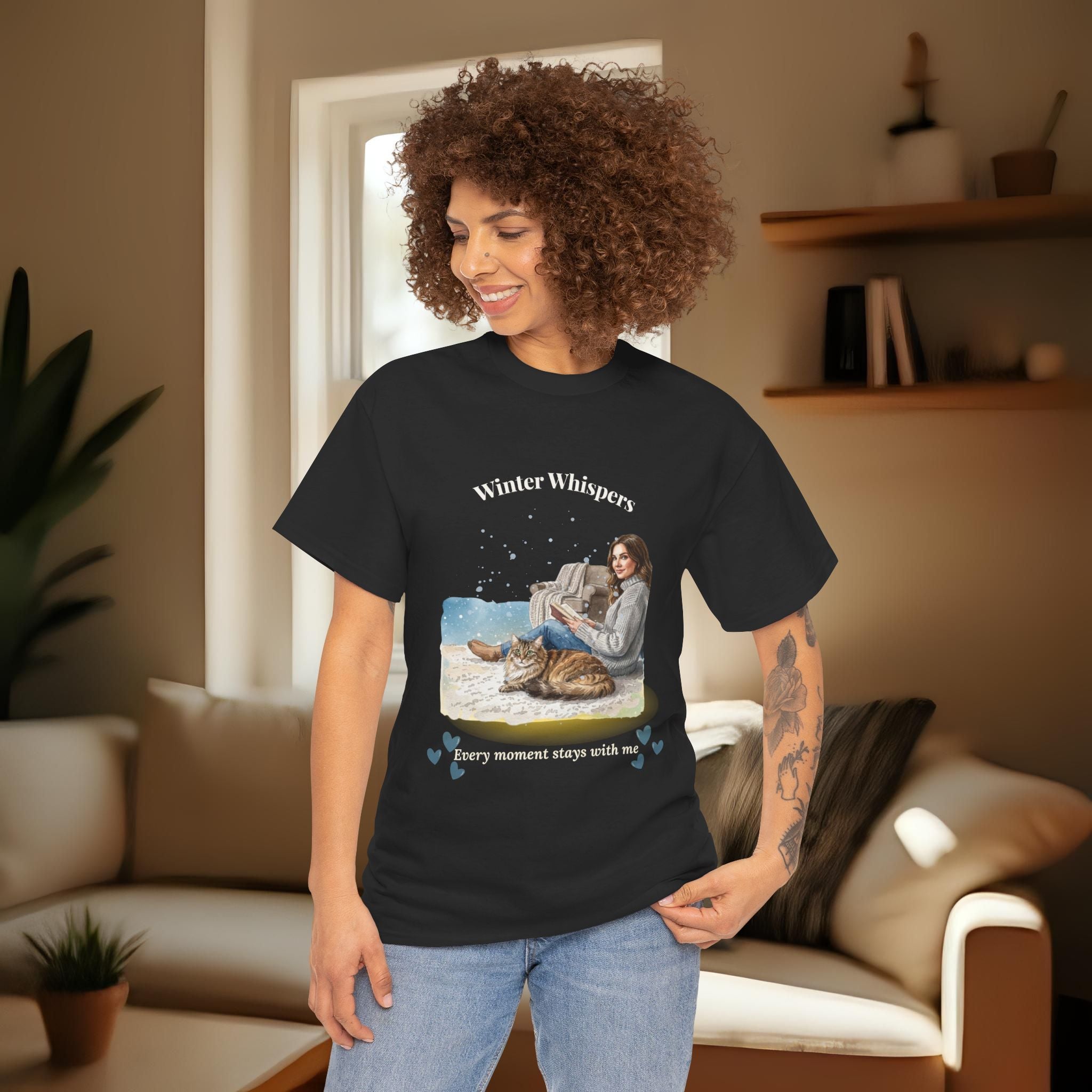 Unisex Personalized T-Shirt – Winter Whispers: Maine Coon Watercolor Portrait Edition