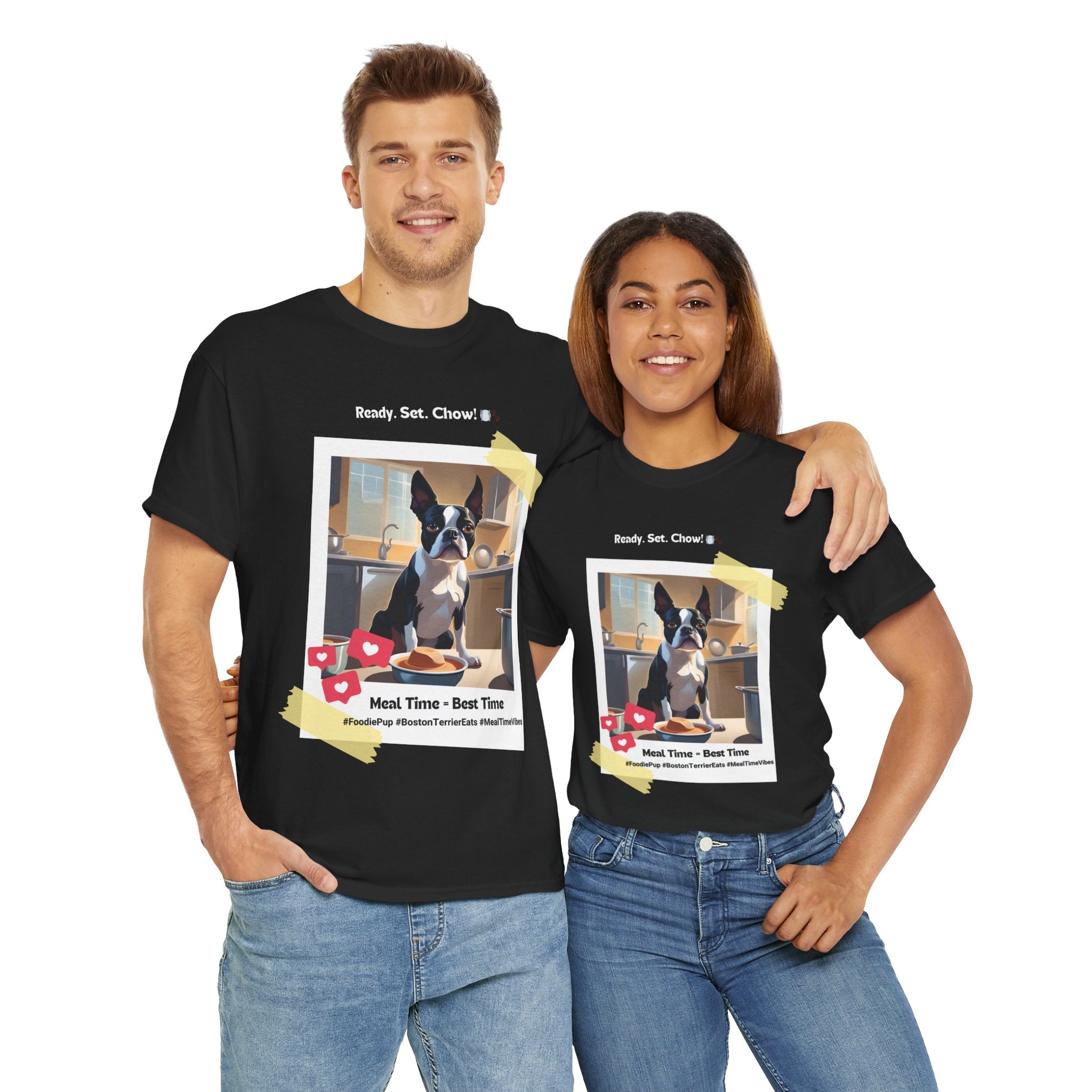 Unisex - Meal Time = Best Time: Boston Terrier T-Shirt