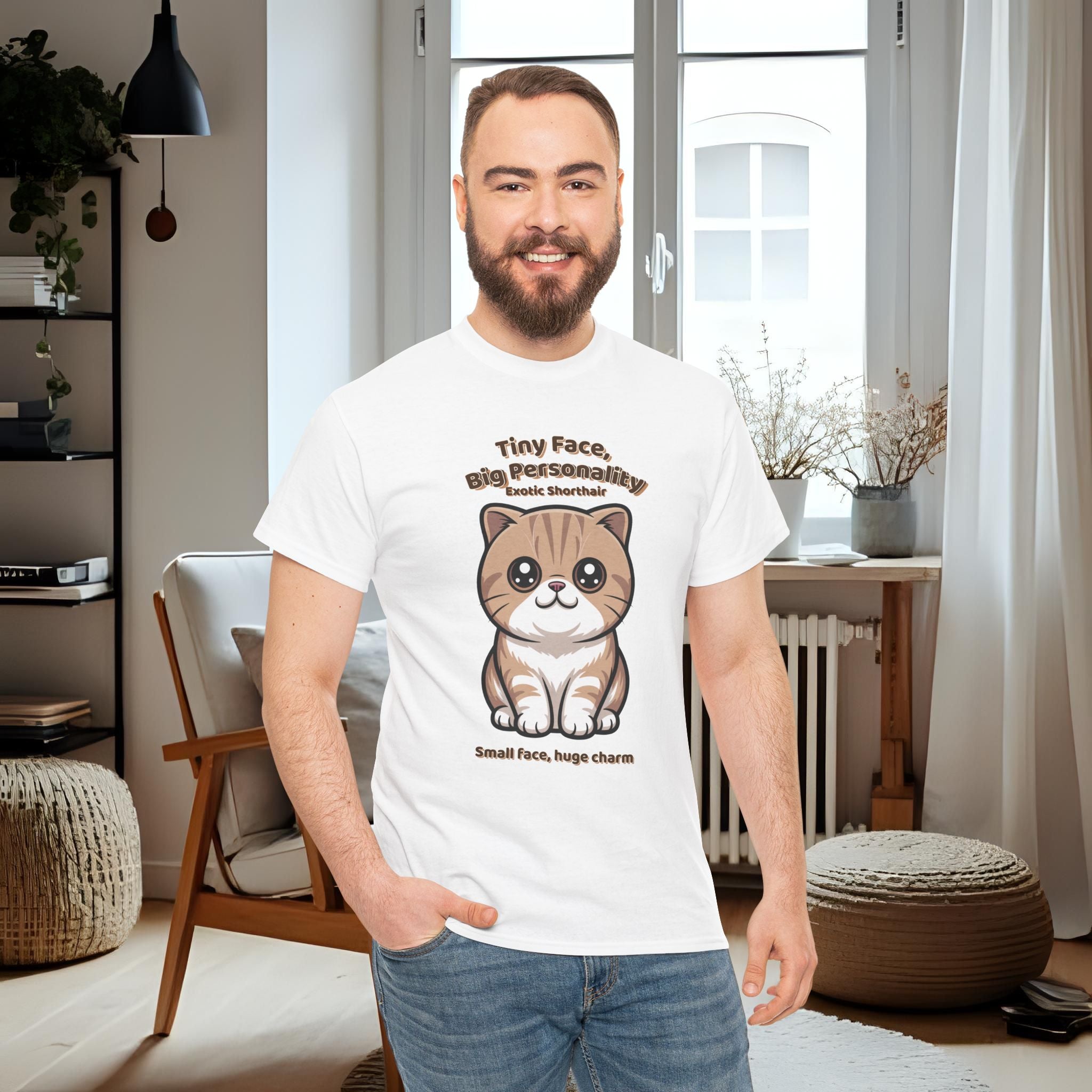 Unisex T-Shirt – Tiny Face, Big Personality: Exotic Shorthair Everyday Moments Edition
