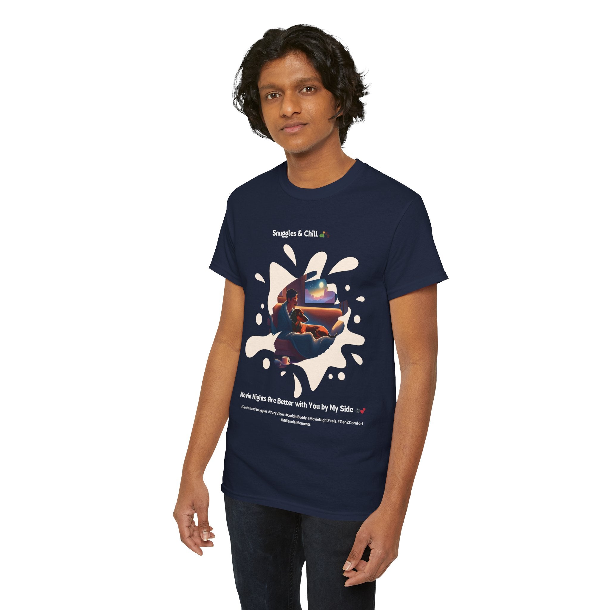 Men's - Snuggles & Chill: Dachshund Movie Night T-Shirt