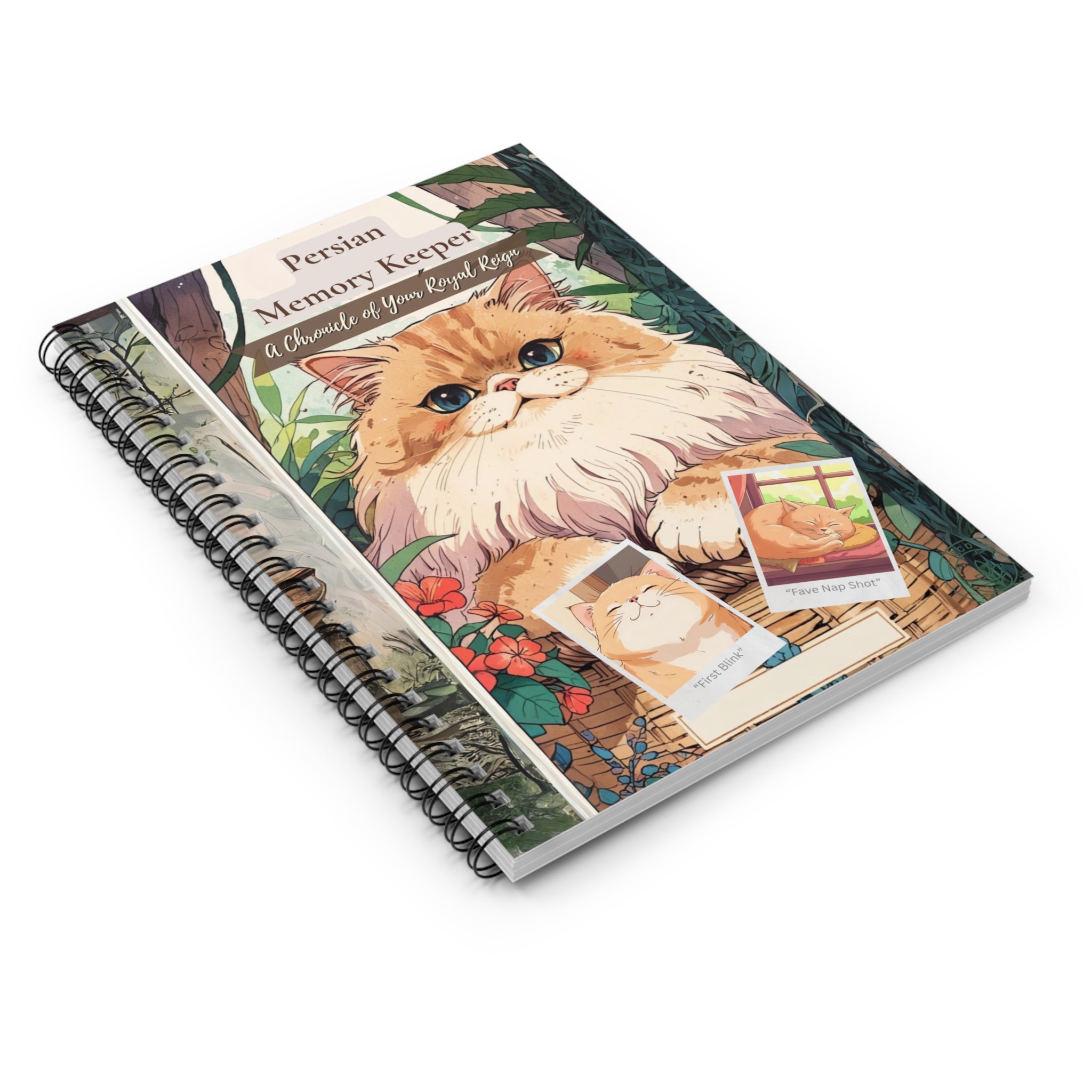 Persian Cat Spiral Notebook – Polaroid-Style Memory Keeper, Scrapbook for Cat Lovers, Gift for Cat Owners, Journaling, Back to School, Cute Stationery