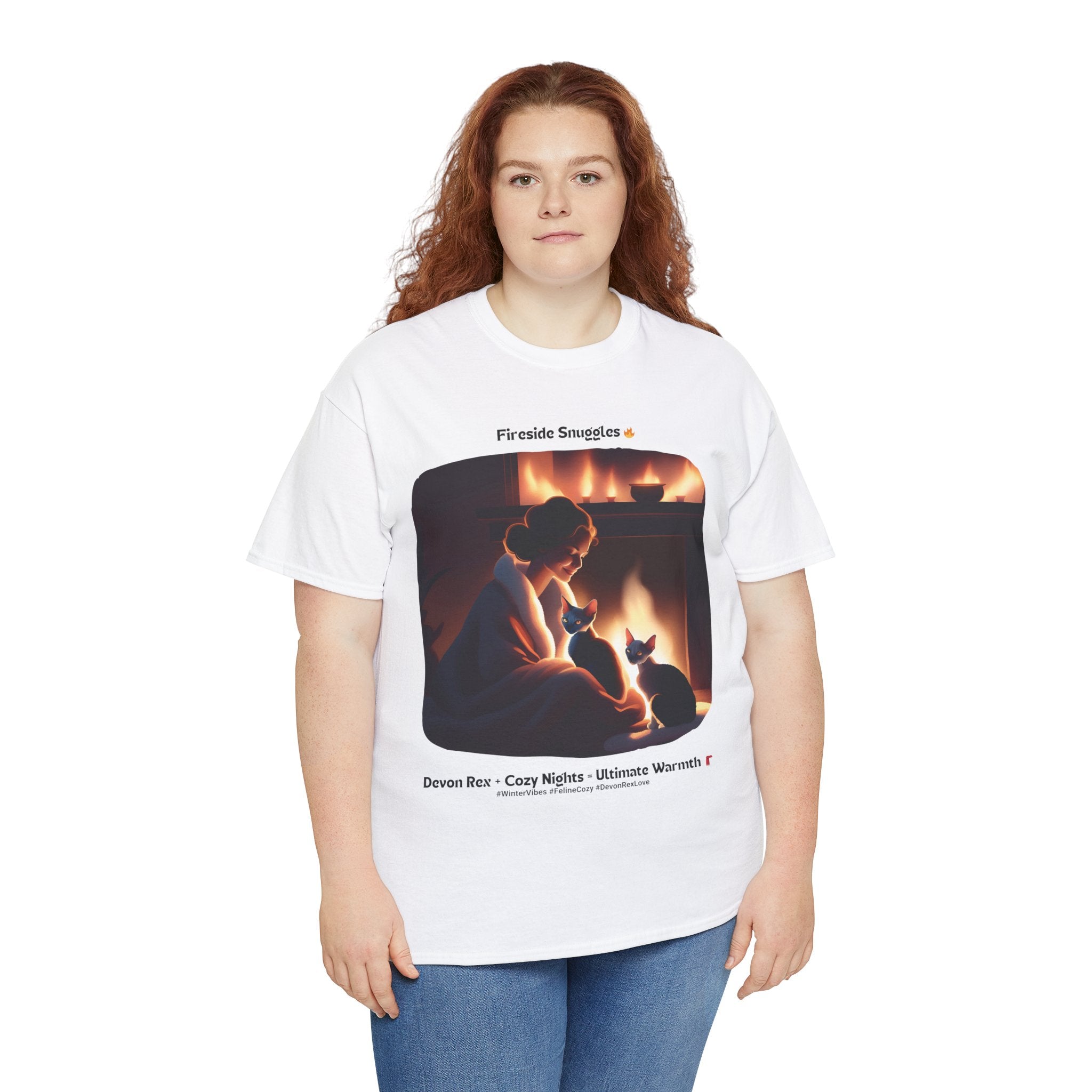 Women's - Fireside Snuggles with Devon Rex T-Shirt