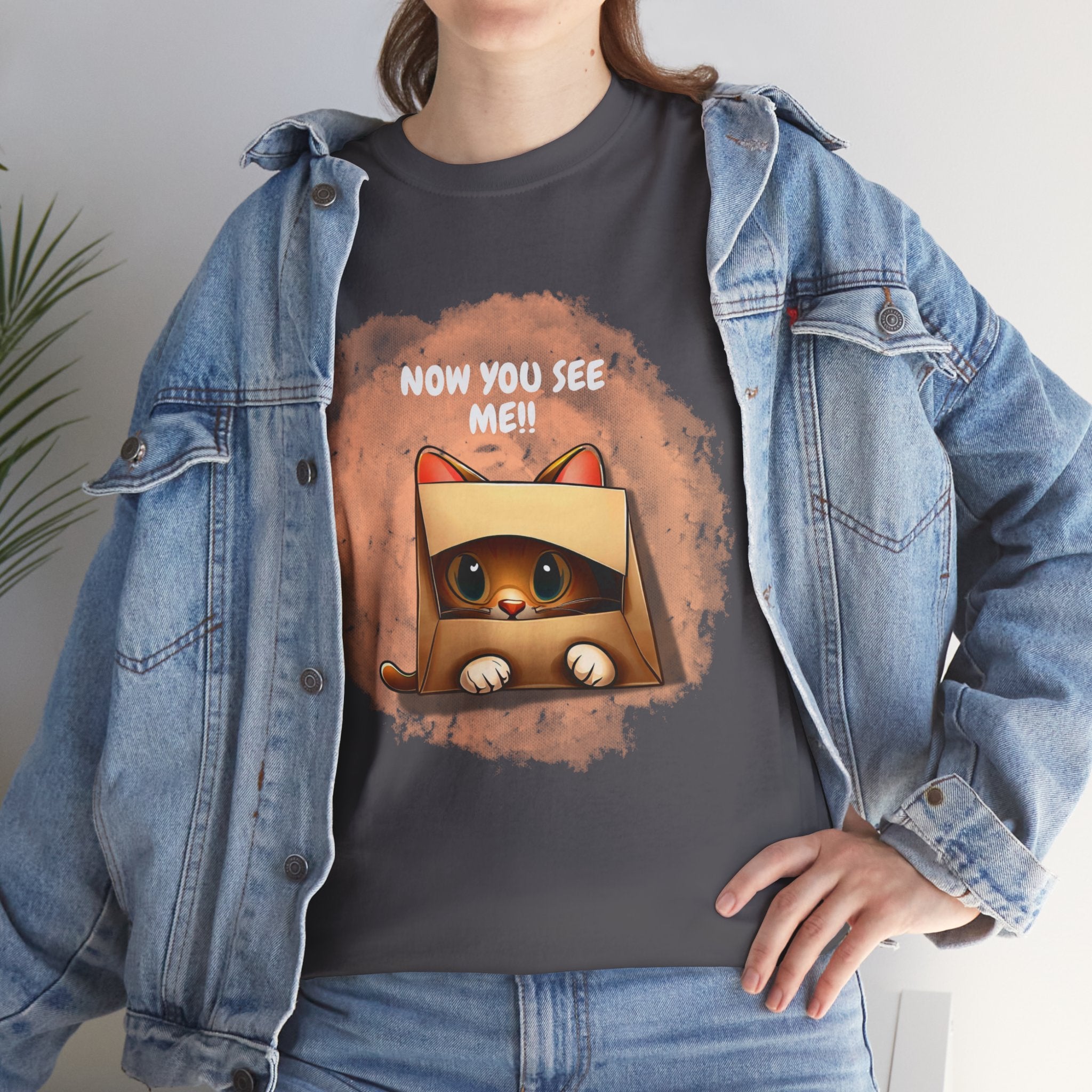 Unisex “Peek-a-Boo Kitty” T-Shirt – Sneaky Whiskers, Cat Lover Gift