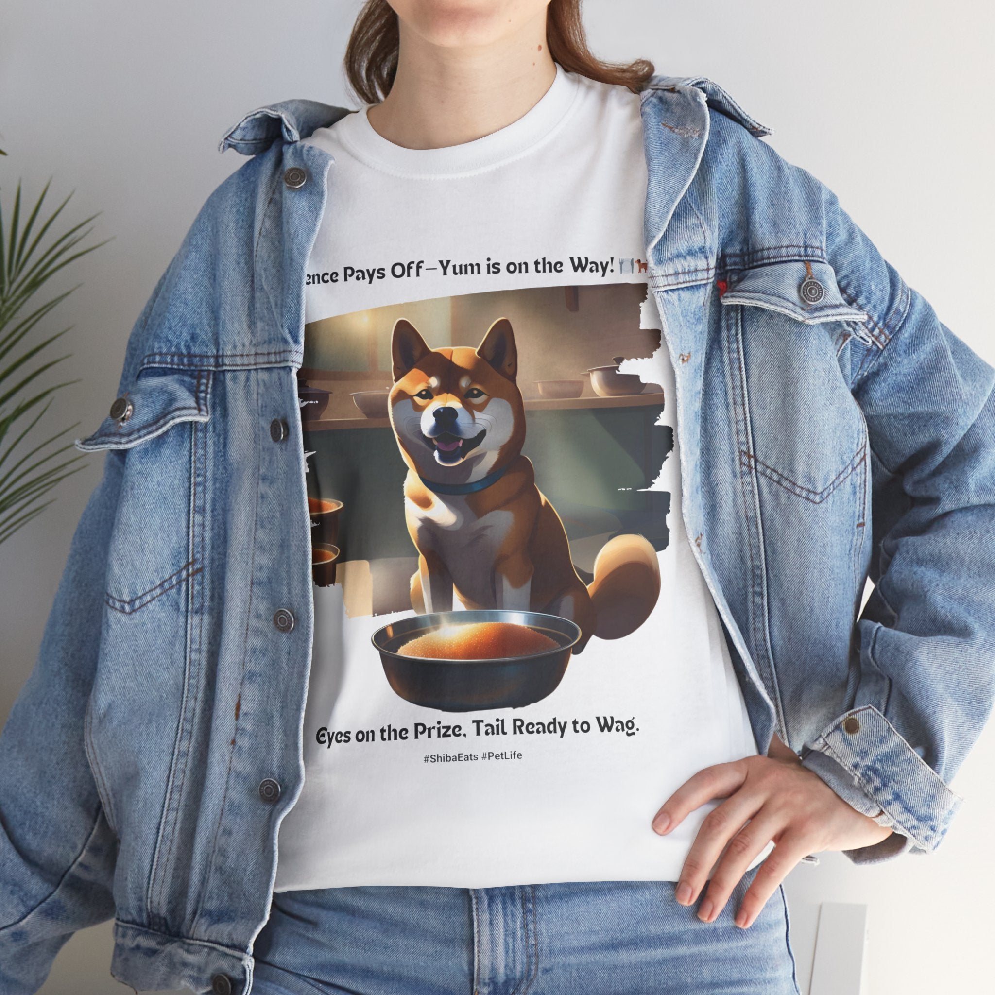 Unisex “Patience Pays Off: Shiba Inu Treats” T‑Shirt – Good Pup Reward Gift