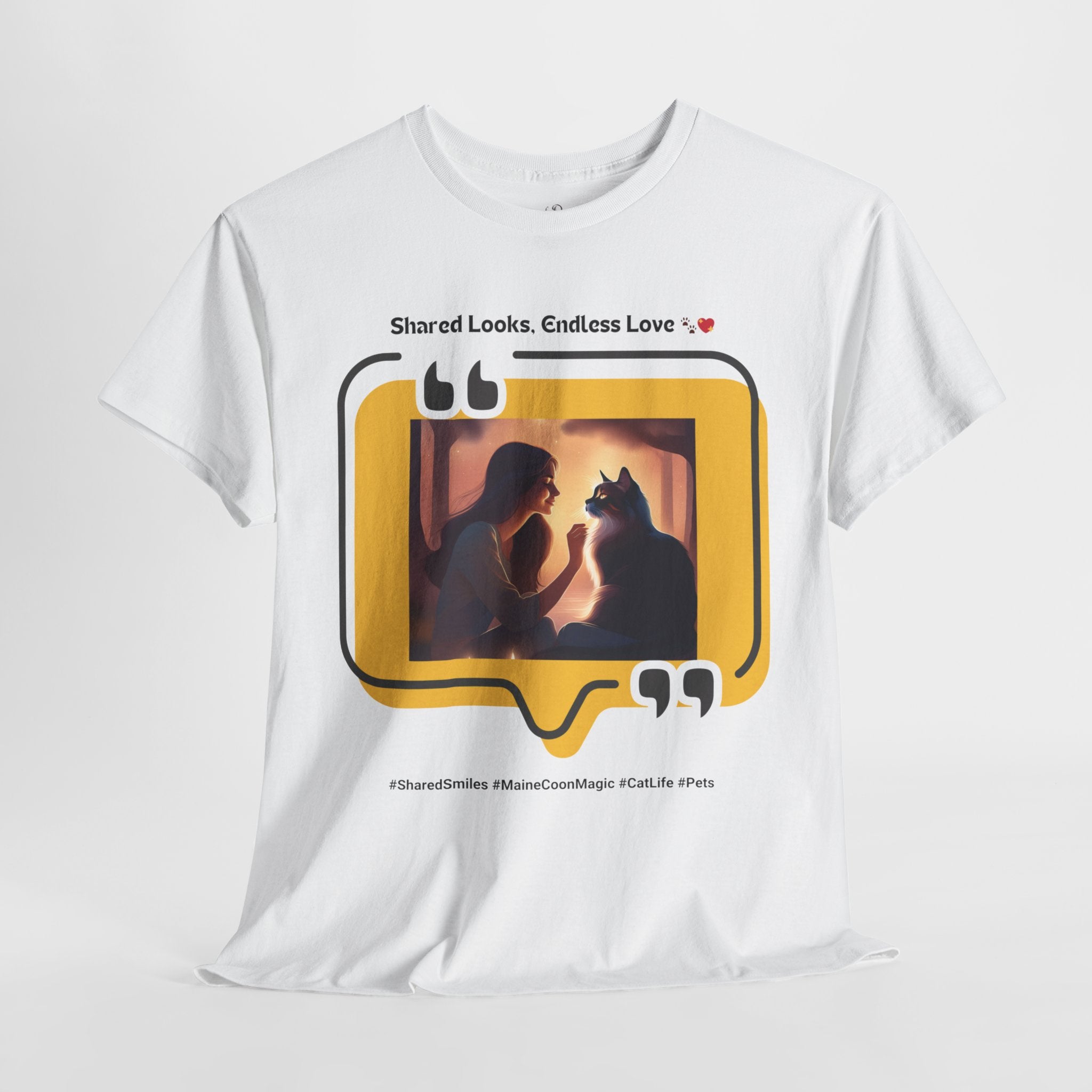 Women’s “Shared Looks, Endless Love” Maine Coon T‑Shirt – Bonding Cat Mom Gift