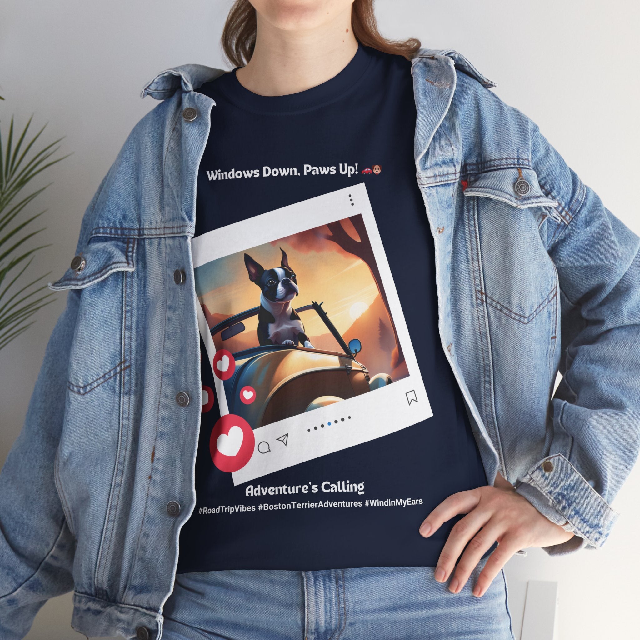 Unisex - Adventure's Calling: Boston Terrier Road Trip T-Shirt