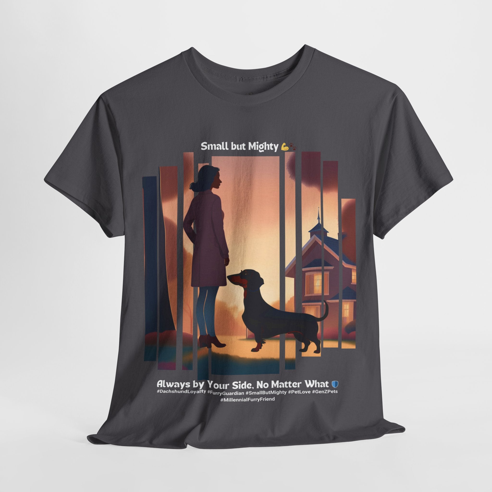 Women’s “Small but Mighty” Dachshund T‑Shirt – Mighty Wiener Mom Gift
