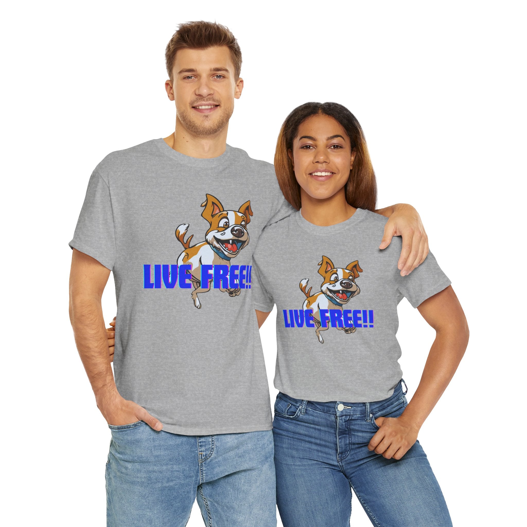 Unisex “Live Free with Your Furry Best Friend” T-Shirt – Adventure Pet Lover Gift