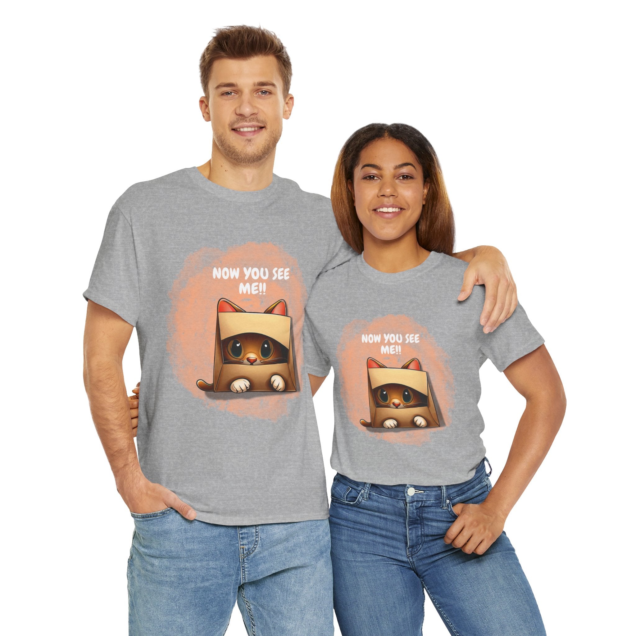 Unisex “Peek-a-Boo Kitty” T-Shirt – Sneaky Whiskers, Cat Lover Gift