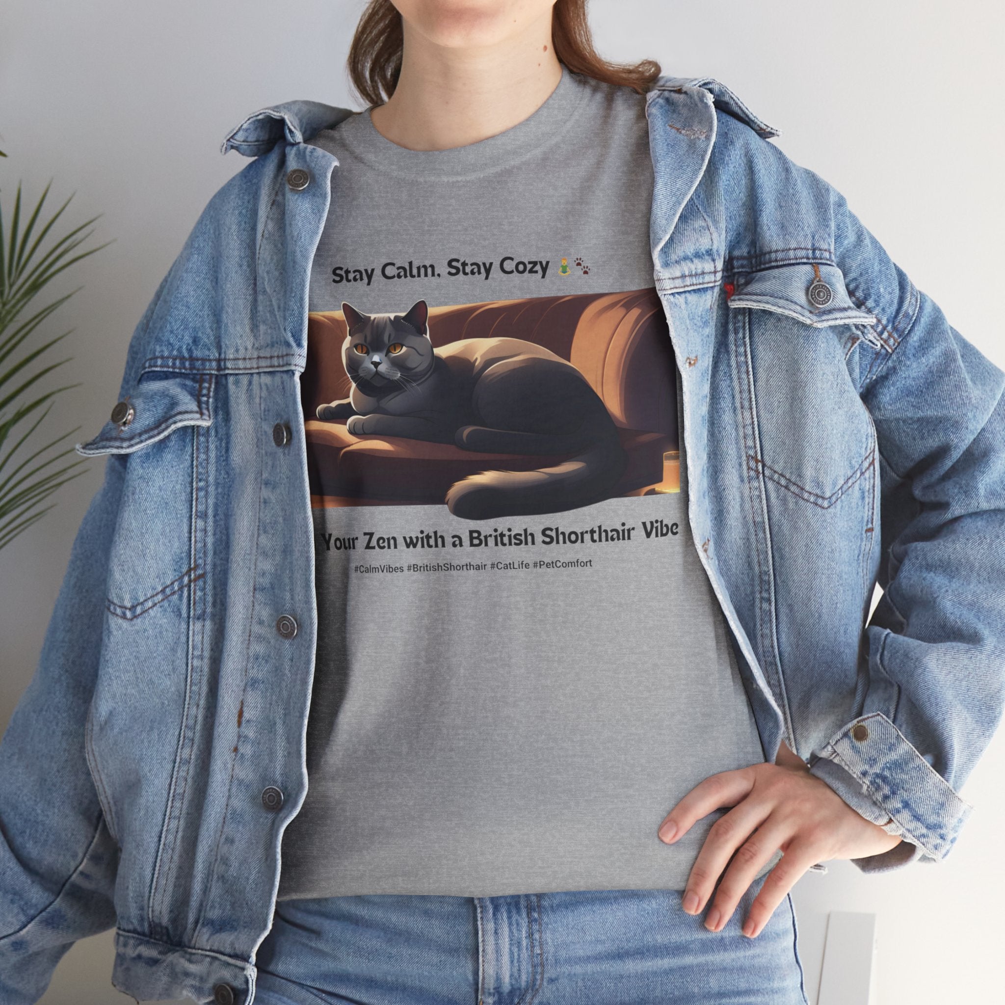 Unisex “Zenful Purr” British Shorthair T‑Shirt – Serene Kitty Gift