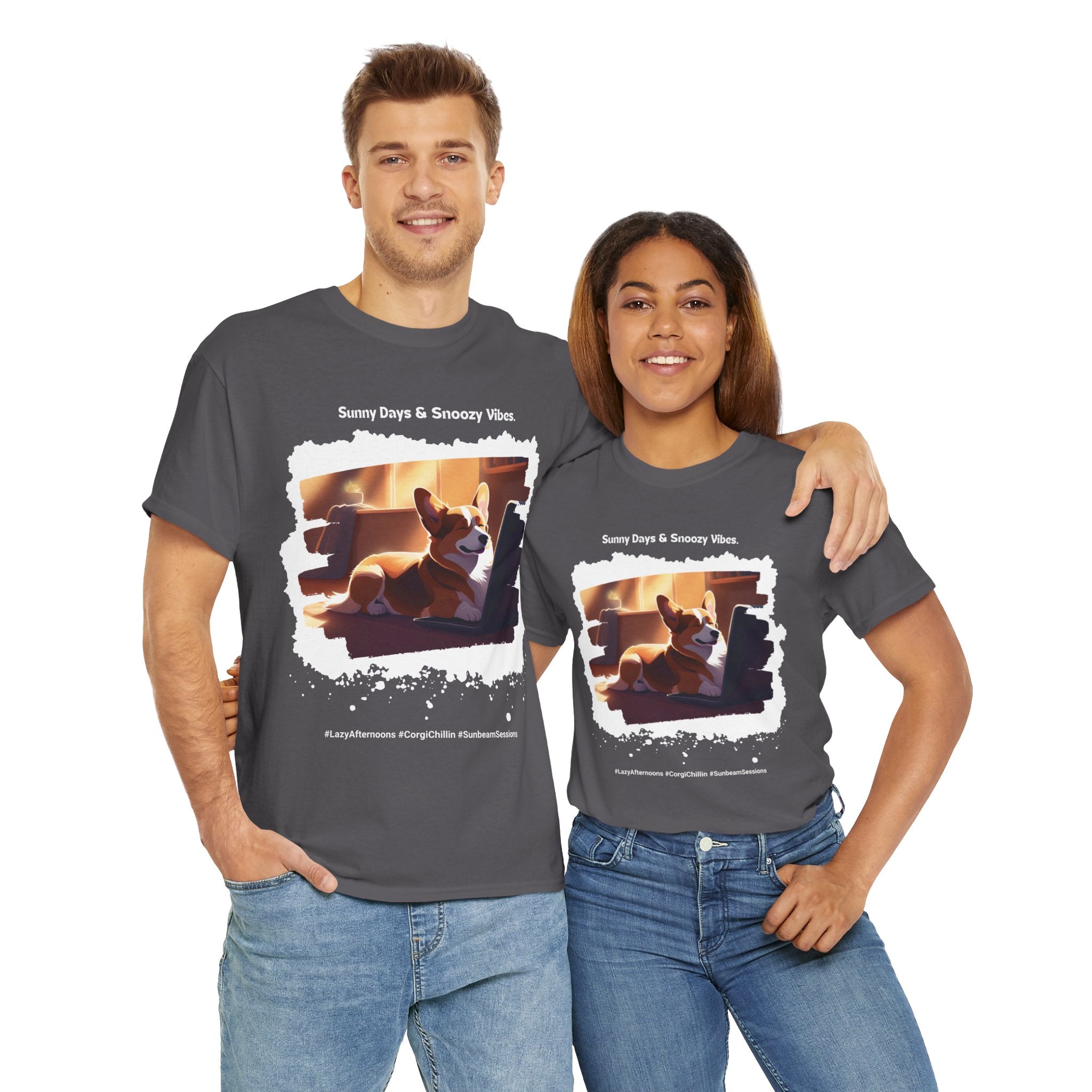 Unisex - Sunny Days & Snoozy Vibes: Corgi Chillin T-Shirt