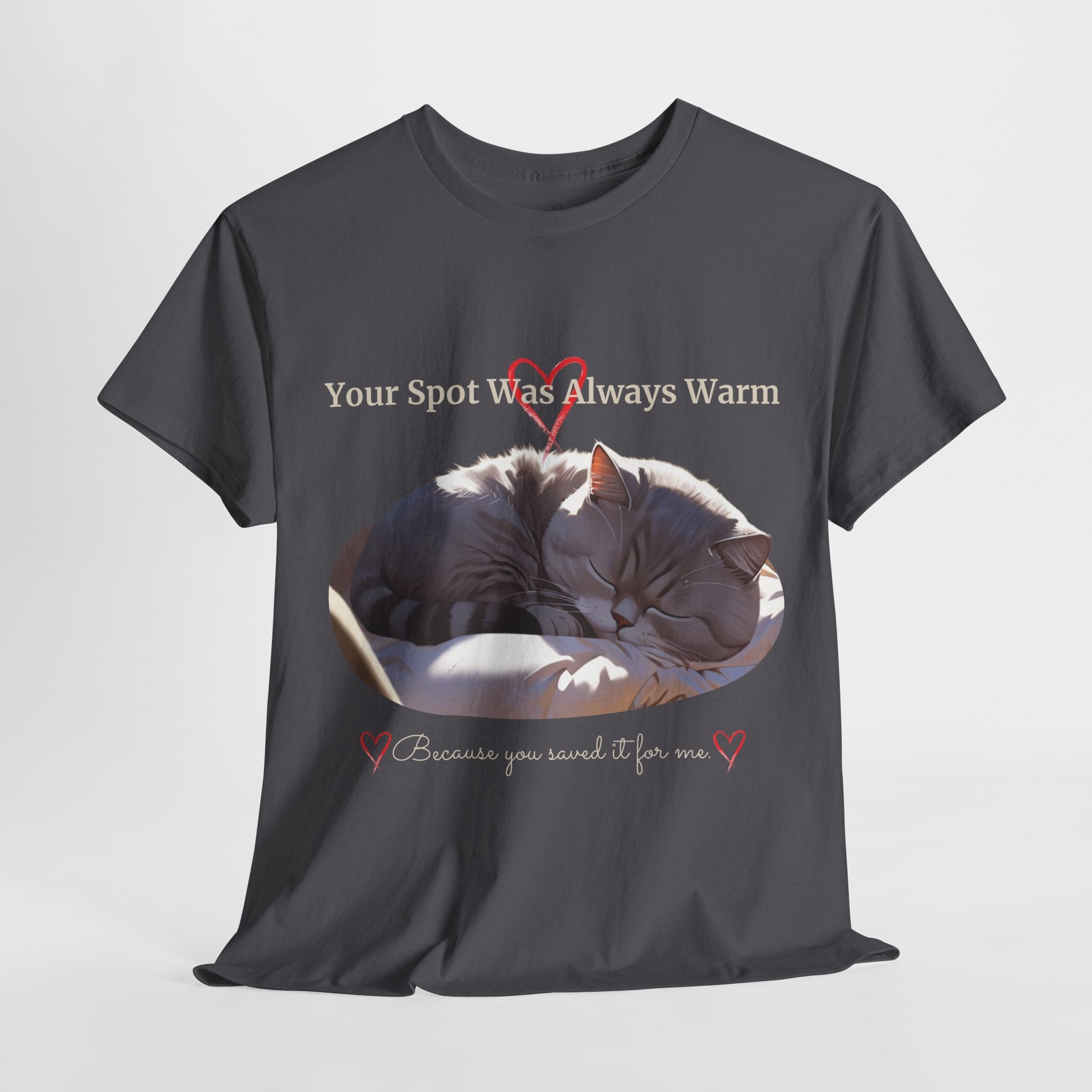 Unisex “Your Spot Was Always Warm” British Shorthair Cat T-Shirt – Cozy Pet Lover Tee