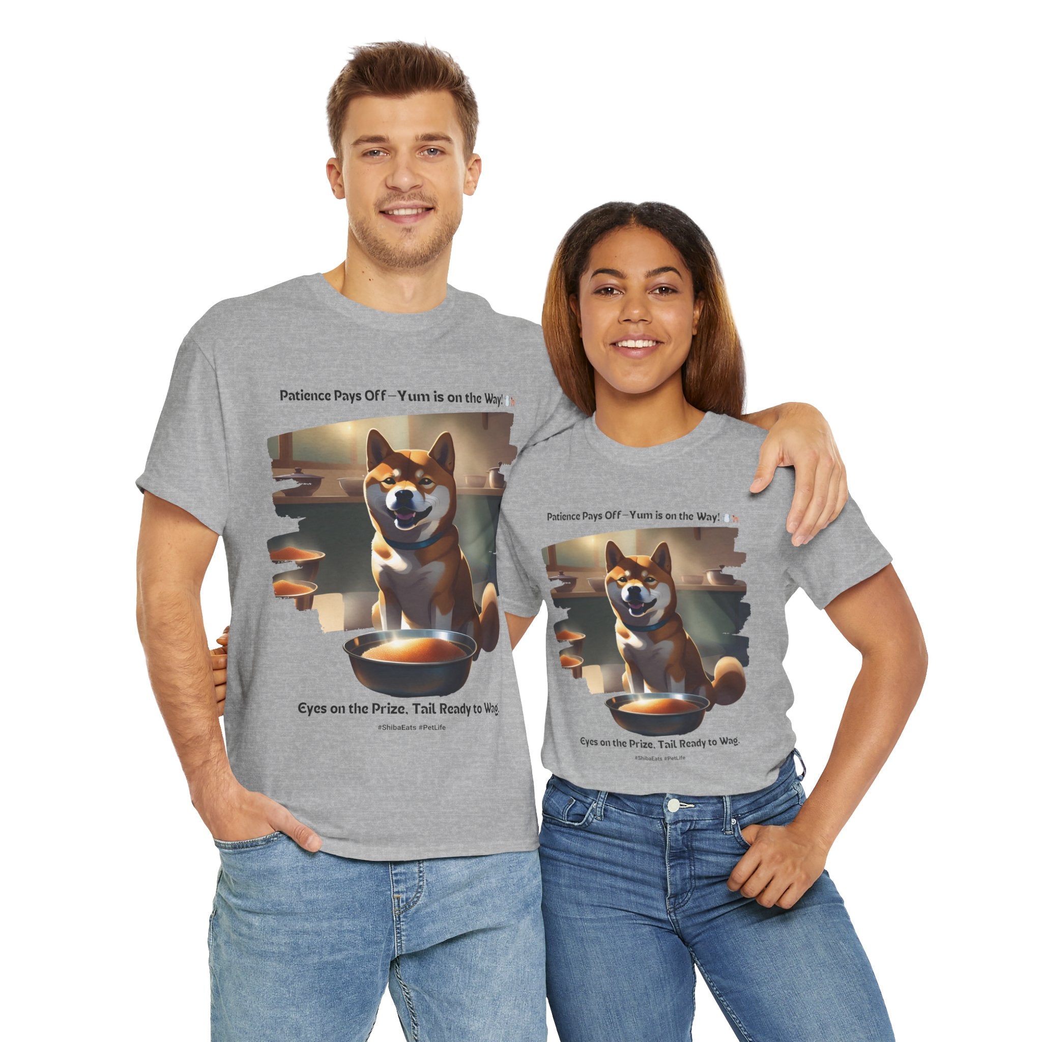 Unisex “Patience Pays Off: Shiba Inu Treats” T‑Shirt – Good Pup Reward Gift