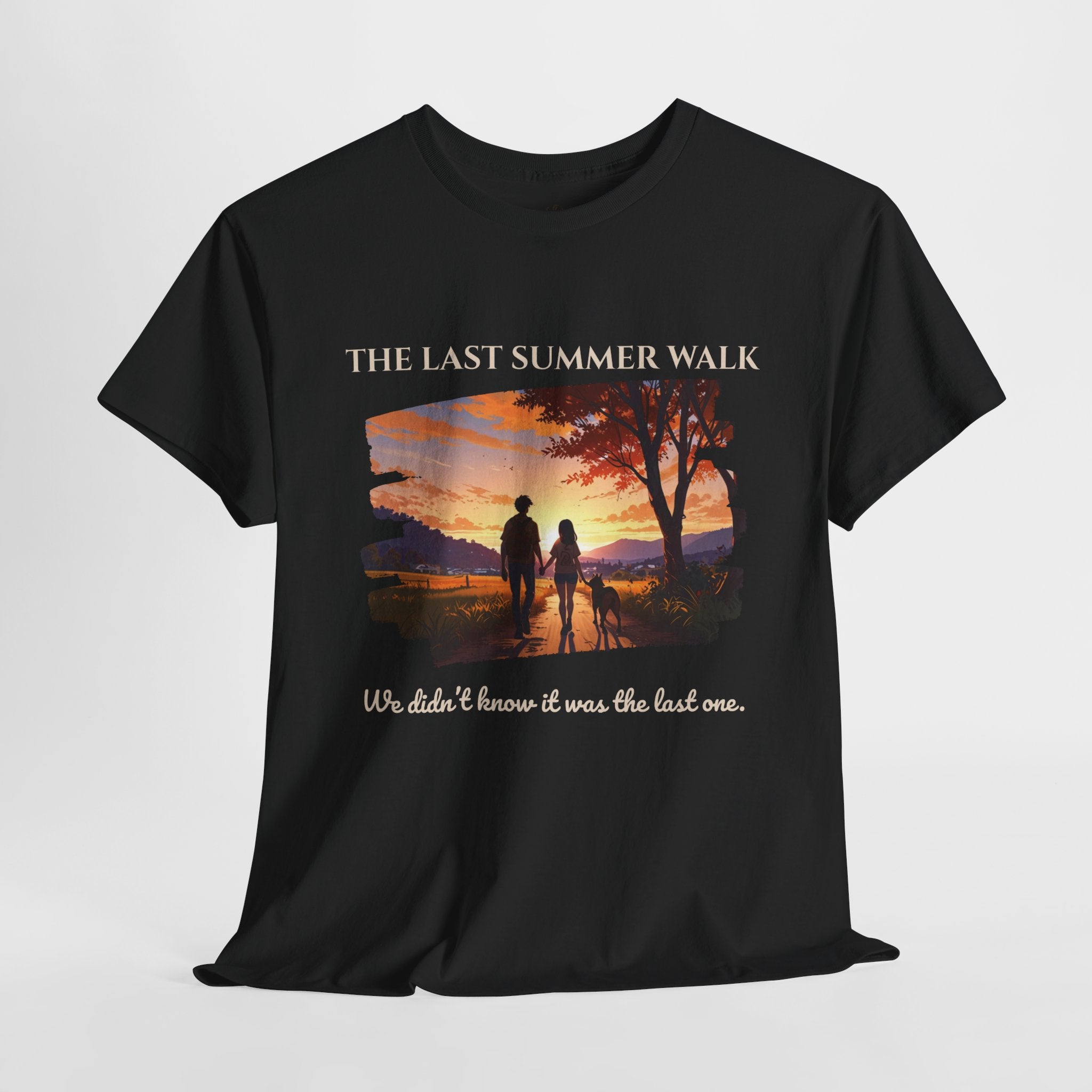 Unisex “The Last Summer Walk” Pet Parent T-Shirt – Sentimental Late Summer Dog Lover Tee