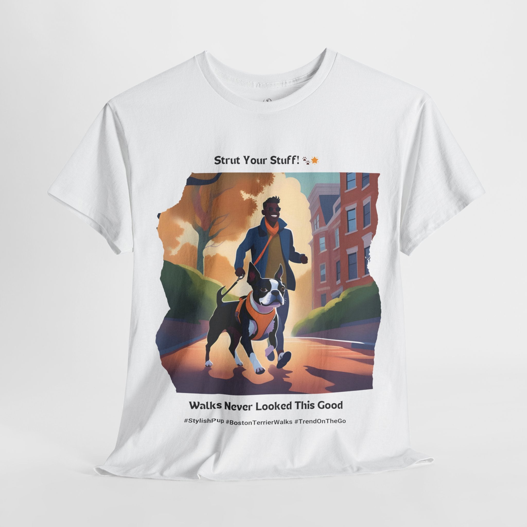 Men's - Stylish Pup: Boston Terrier Fashion T-Shirt