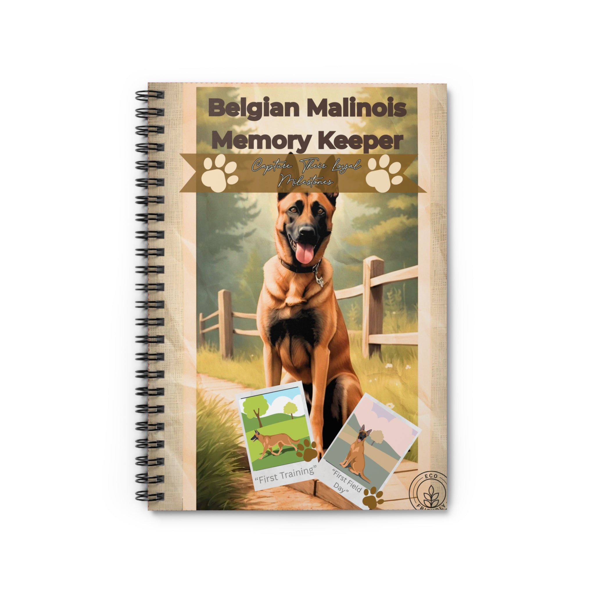 Belgian Malinois Memory Keeper Notebook, Dog Lover Notebook, Pet Training Journal, Personalized Stationery, Gift for Dog Owners