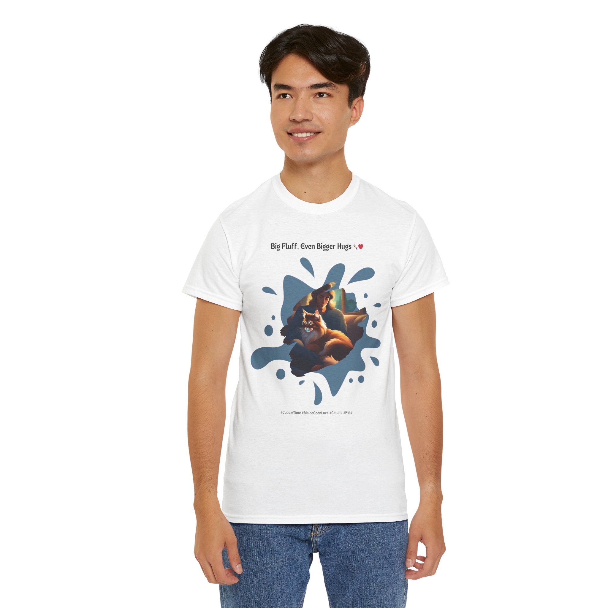 Men's - Big Fluff, Even Bigger Hugs: Maine Coon Cuddles T-Shirt