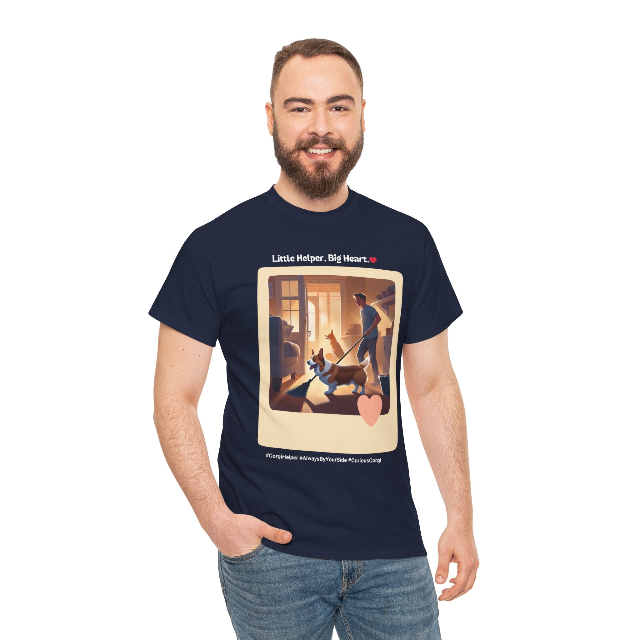 Men's - Little Helper, Big Heart: Corgi T-Shirt