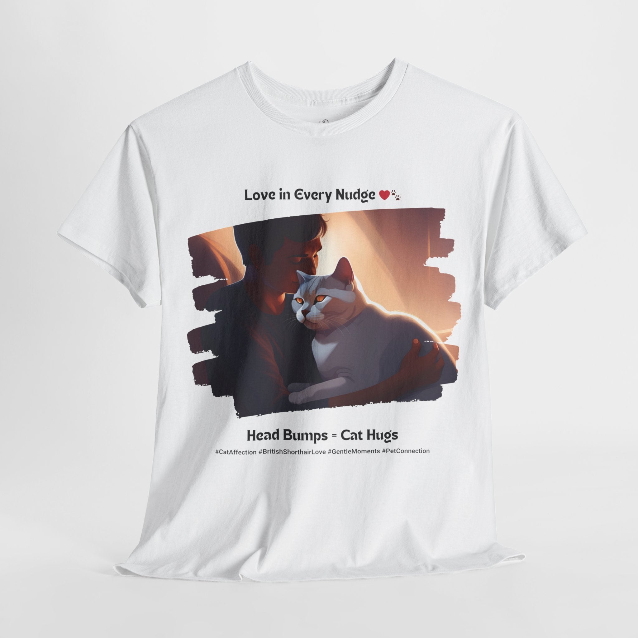 Men’s “Head Bumps = Cat Hugs” British Shorthair T‑Shirt – Affectionate Kitty Dad Gift