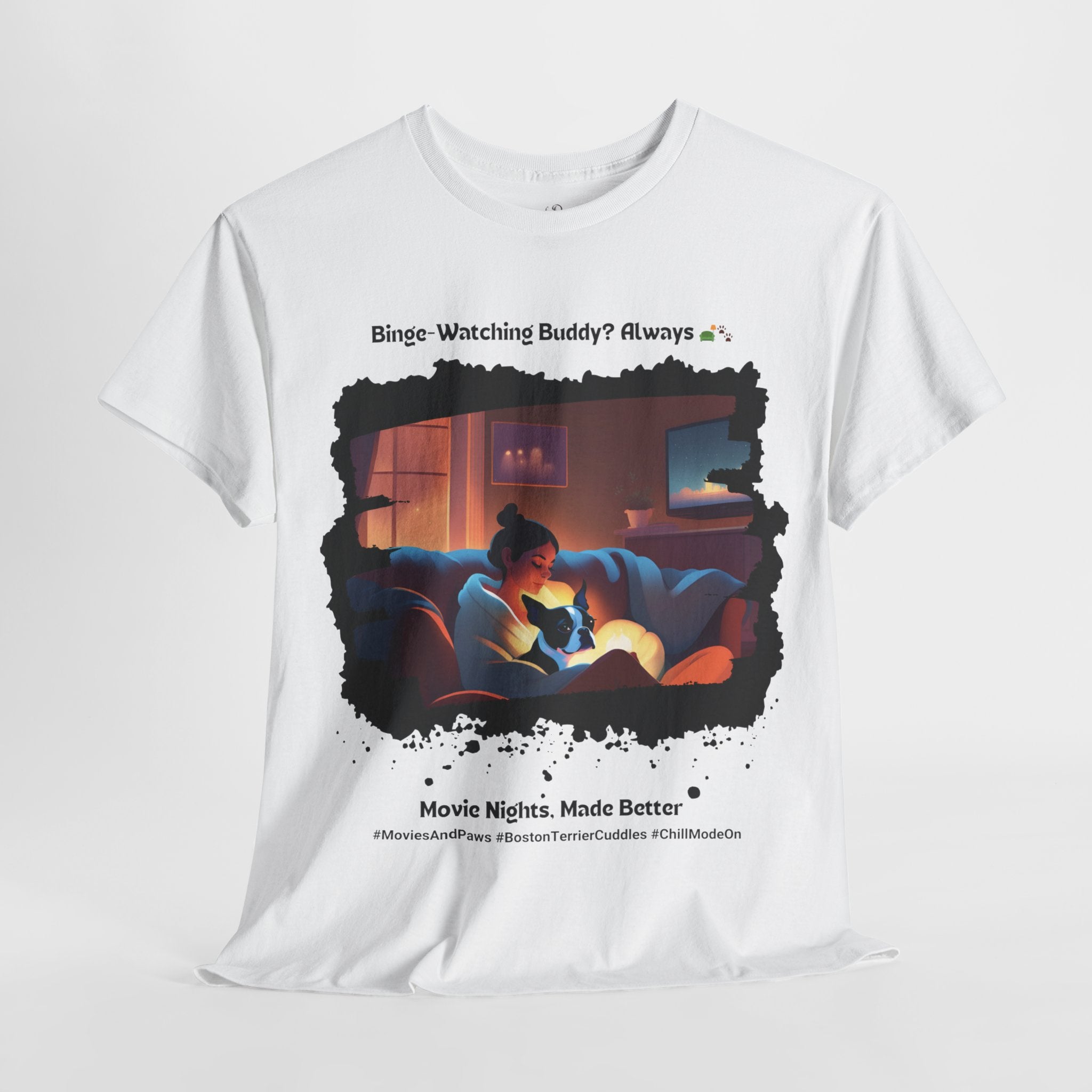 Women's - Movie Nights, Made Better: Boston Terrier T-Shirt