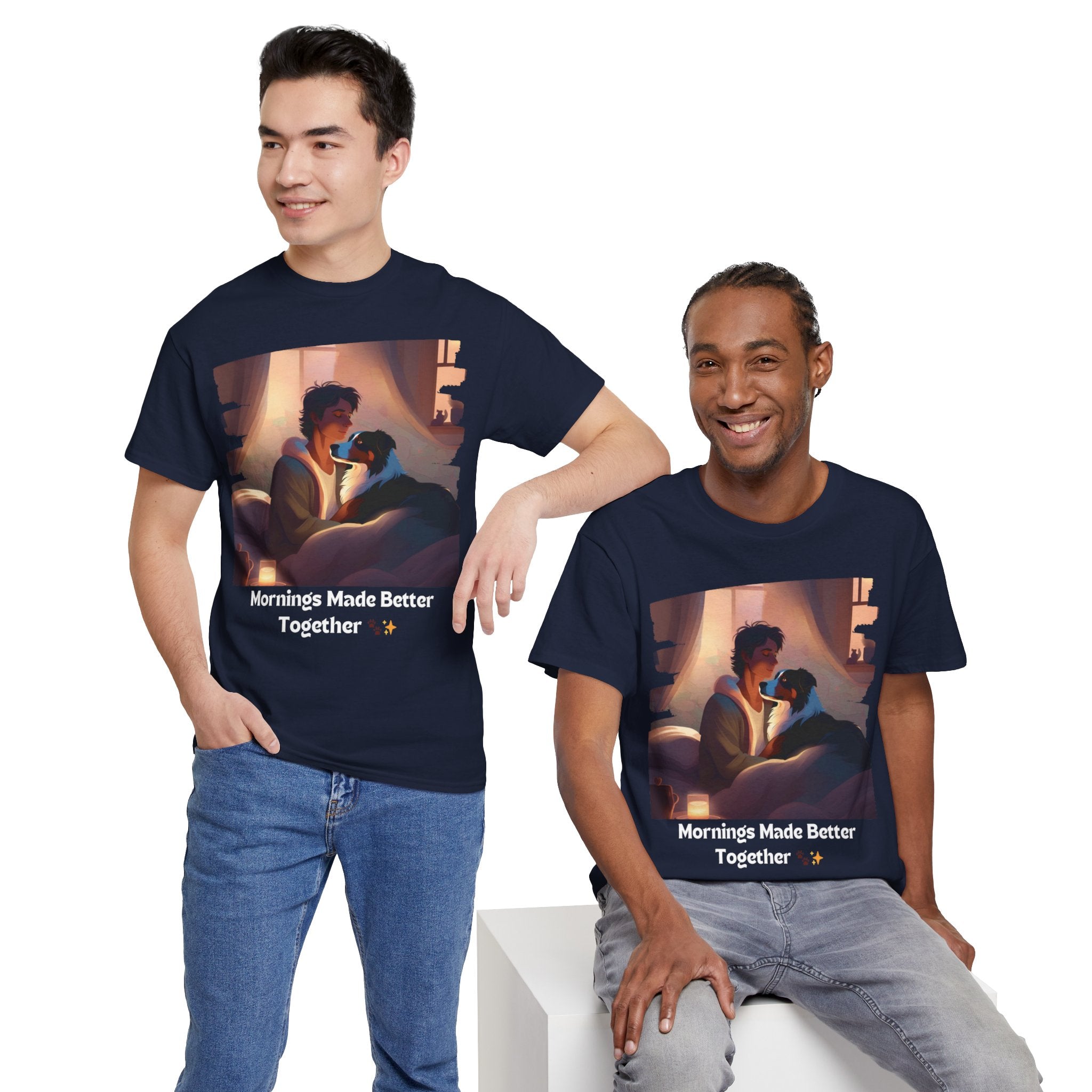 Men’s “Mornings Made Better with My Aussie” T‑Shirt – Morning Pup Dad Gift