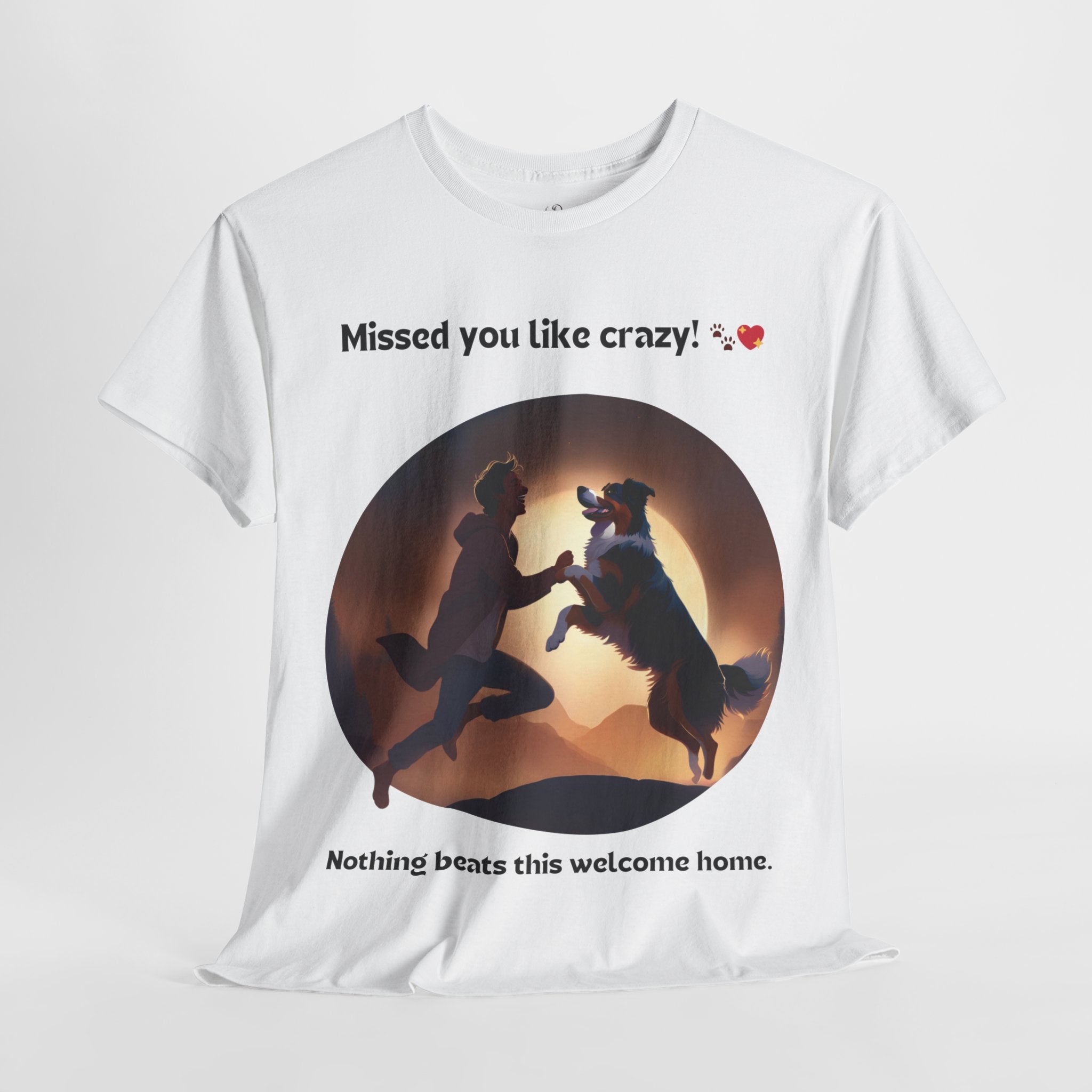Men’s “Missed You Like Crazy” Australian Shepherd T‑Shirt – Reunion Pup Dad Gift