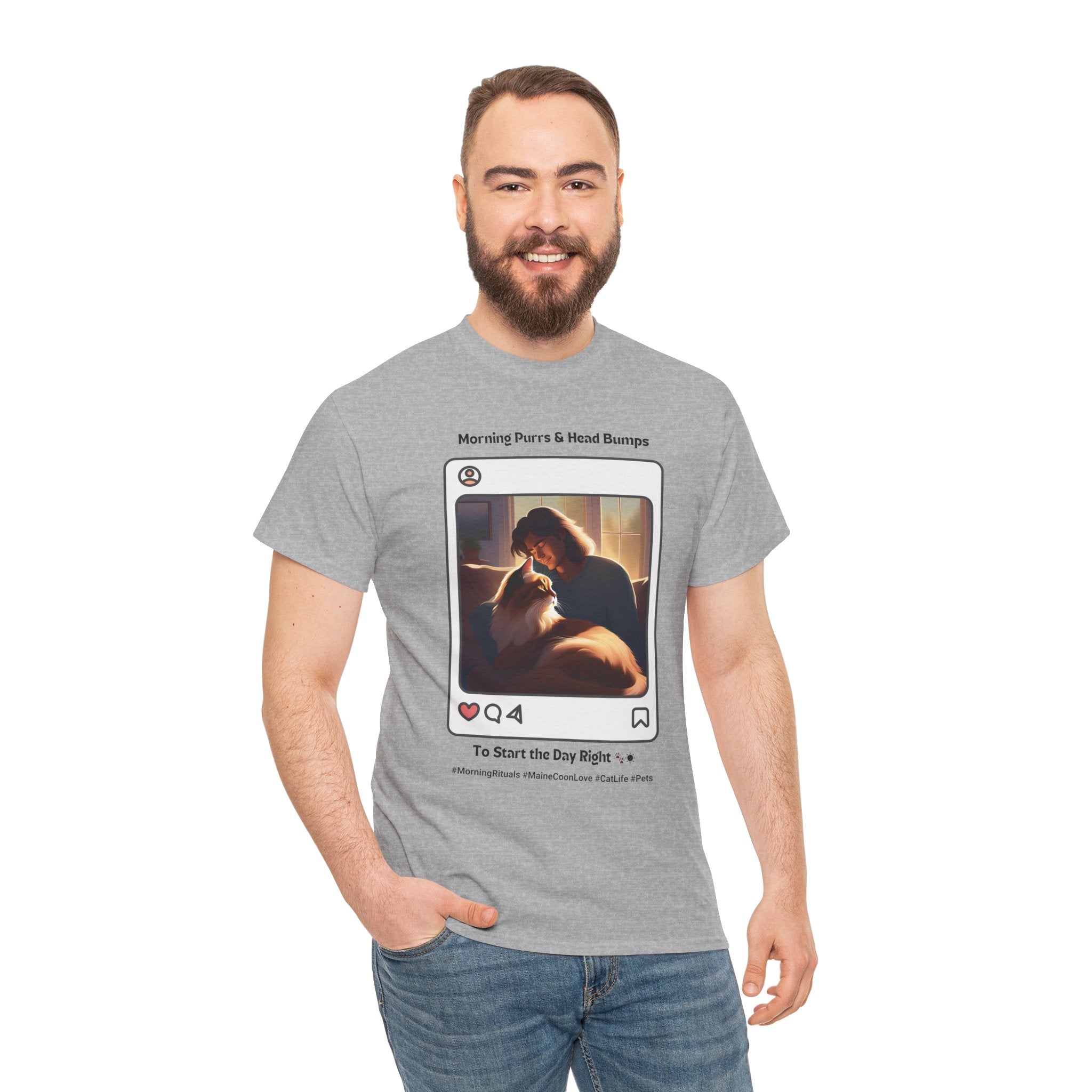 Men's - Morning Purrs & Head Bumps: Start Your Day Right T-Shirt