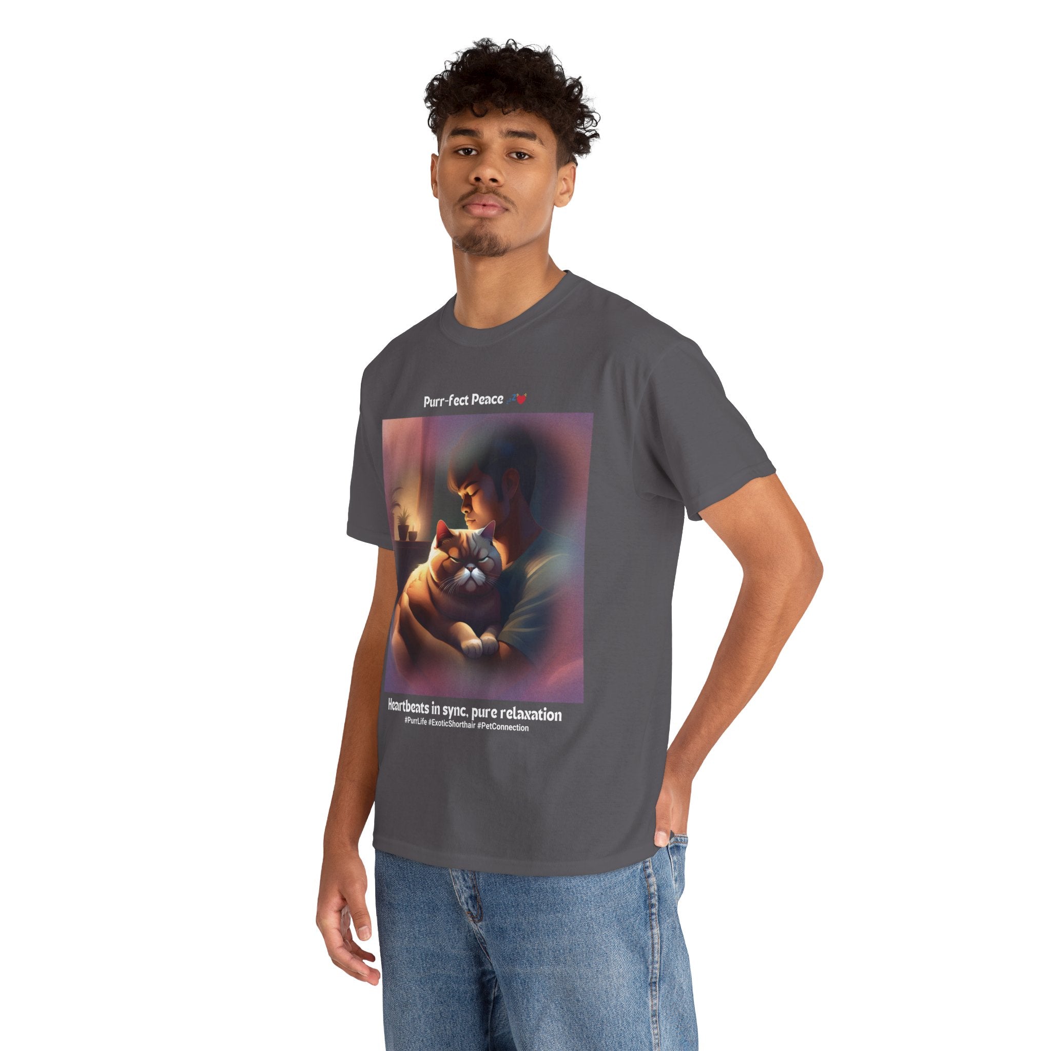 Men's - Purr-fect Peace: Exotic Shorthair Zen T-Shirt