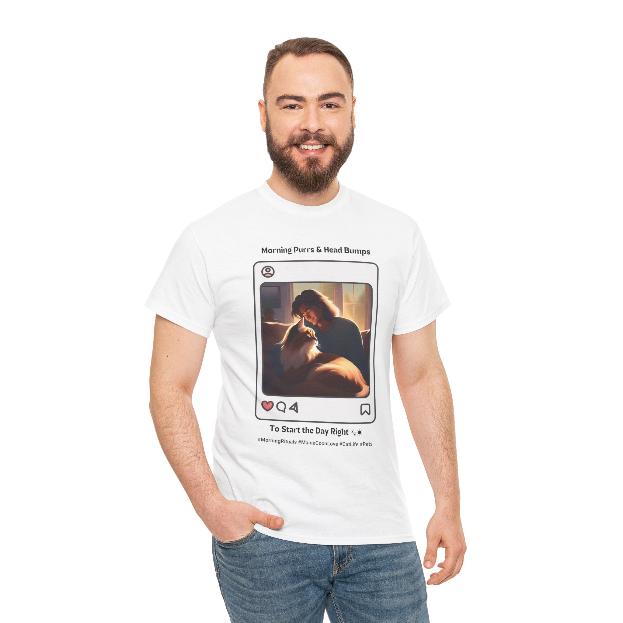 Men's - Morning Purrs & Head Bumps: Start Your Day Right T-Shirt