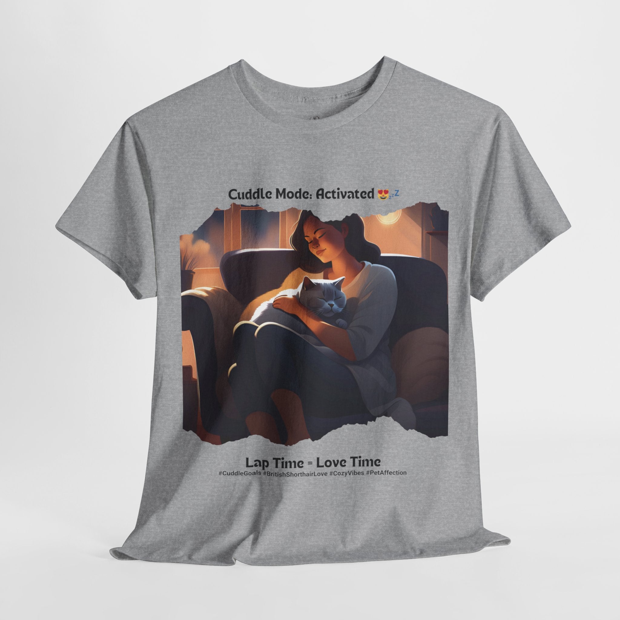 Women’s “Cuddle Mode: Activated” British Shorthair T‑Shirt – Cozy Kitty Mom Gift