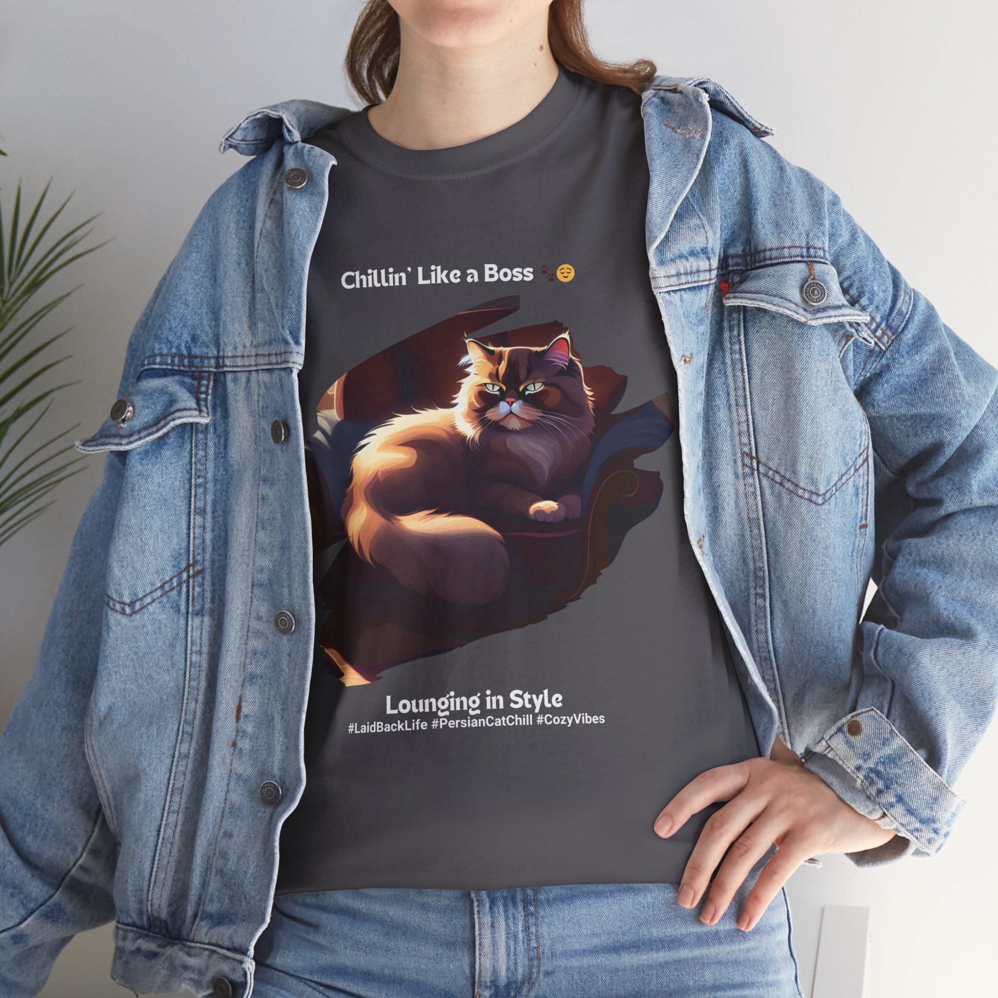Unisex “Chillin’ Like a Boss” Persian T‑Shirt – Pampered Cat Gift