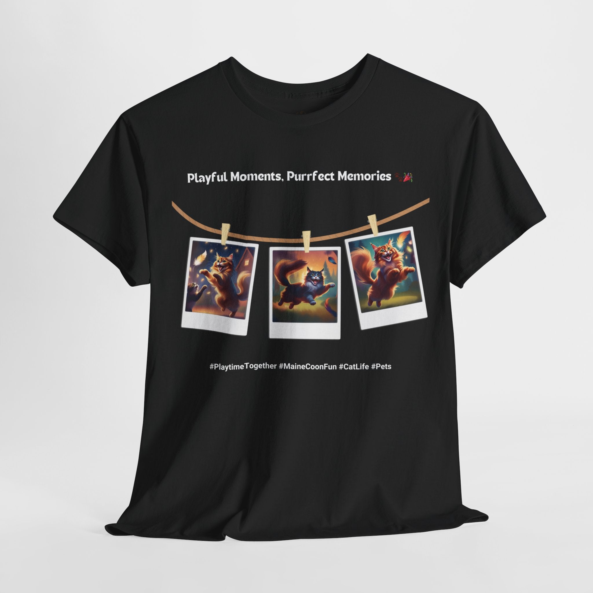 Unisex - Playful Moments, Purrfect Memories: Maine Coon Fun T-Shirt