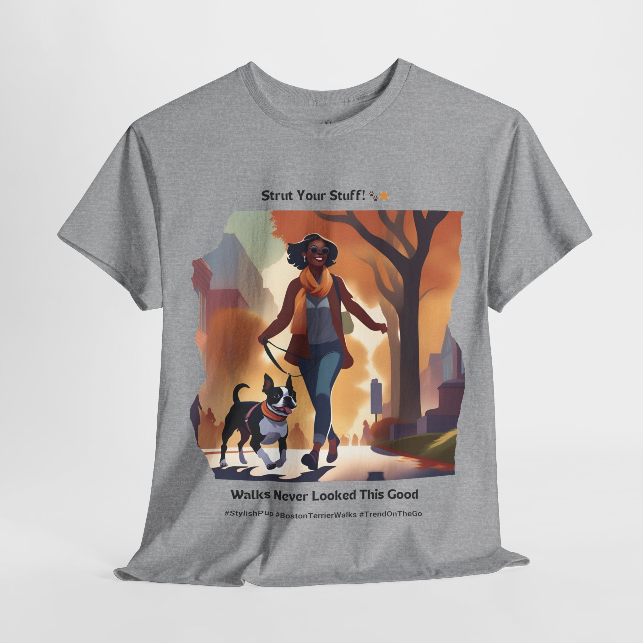 Women's - Stylish Pup: Boston Terrier Fashion T-Shirt