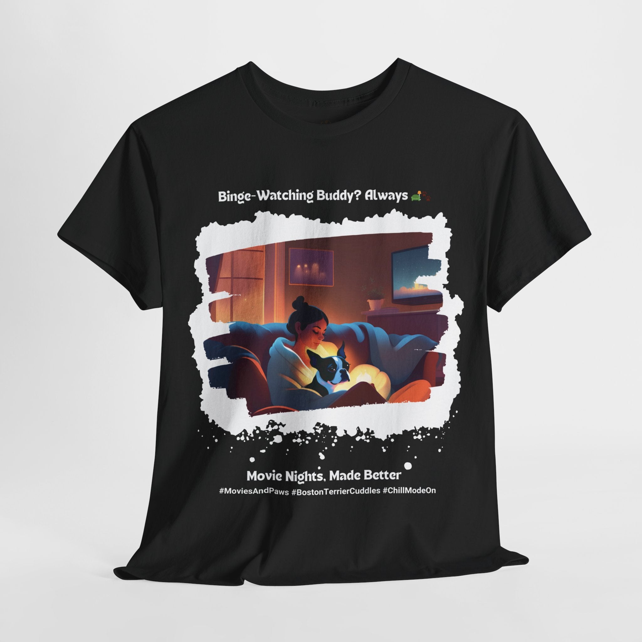 Women's - Movie Nights, Made Better: Boston Terrier T-Shirt