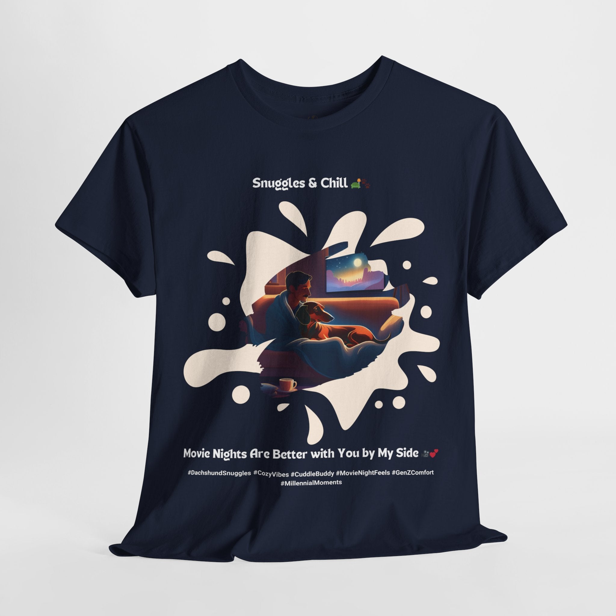 Men's - Snuggles & Chill: Dachshund Movie Night T-Shirt
