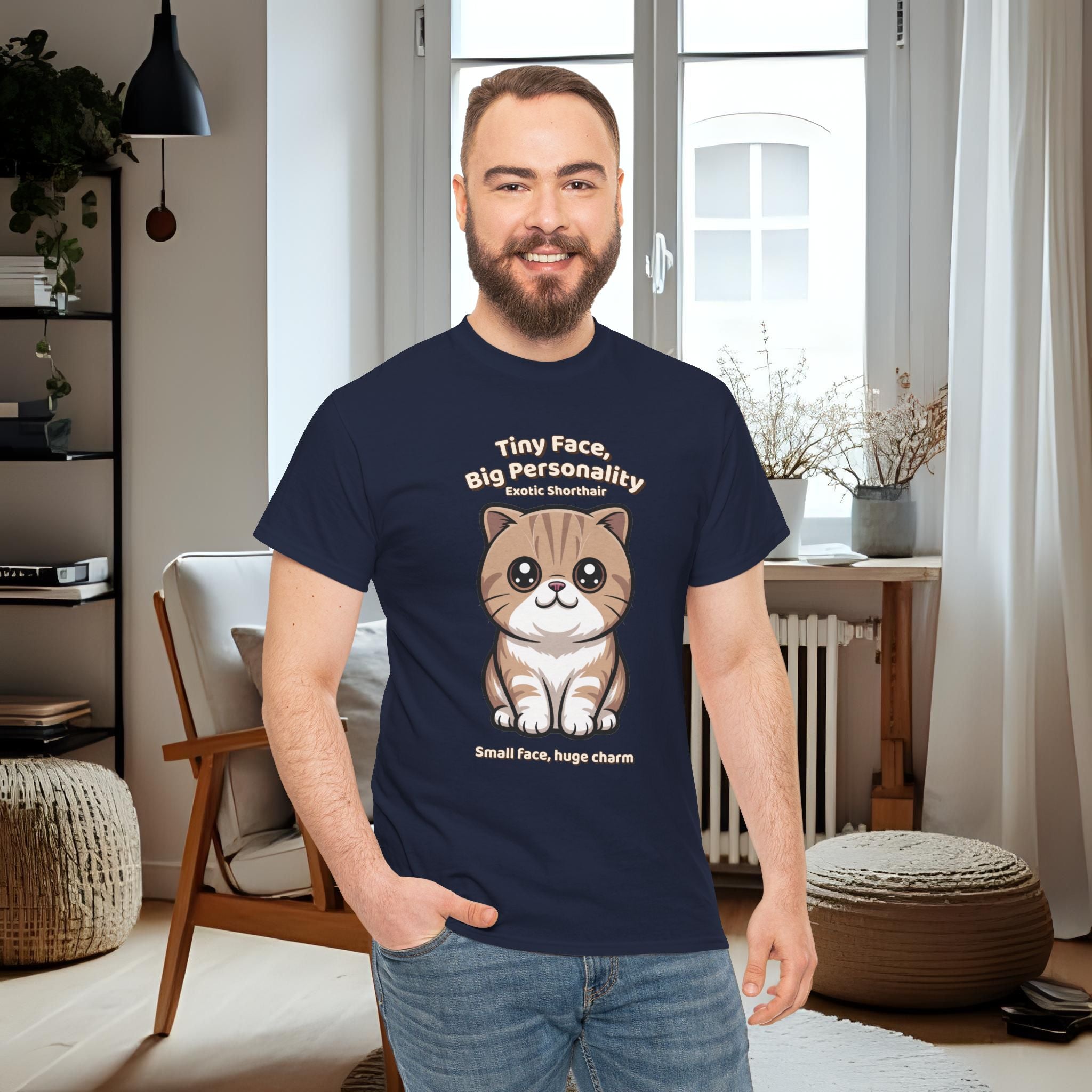 Unisex T-Shirt – Tiny Face, Big Personality: Exotic Shorthair Everyday Moments Edition