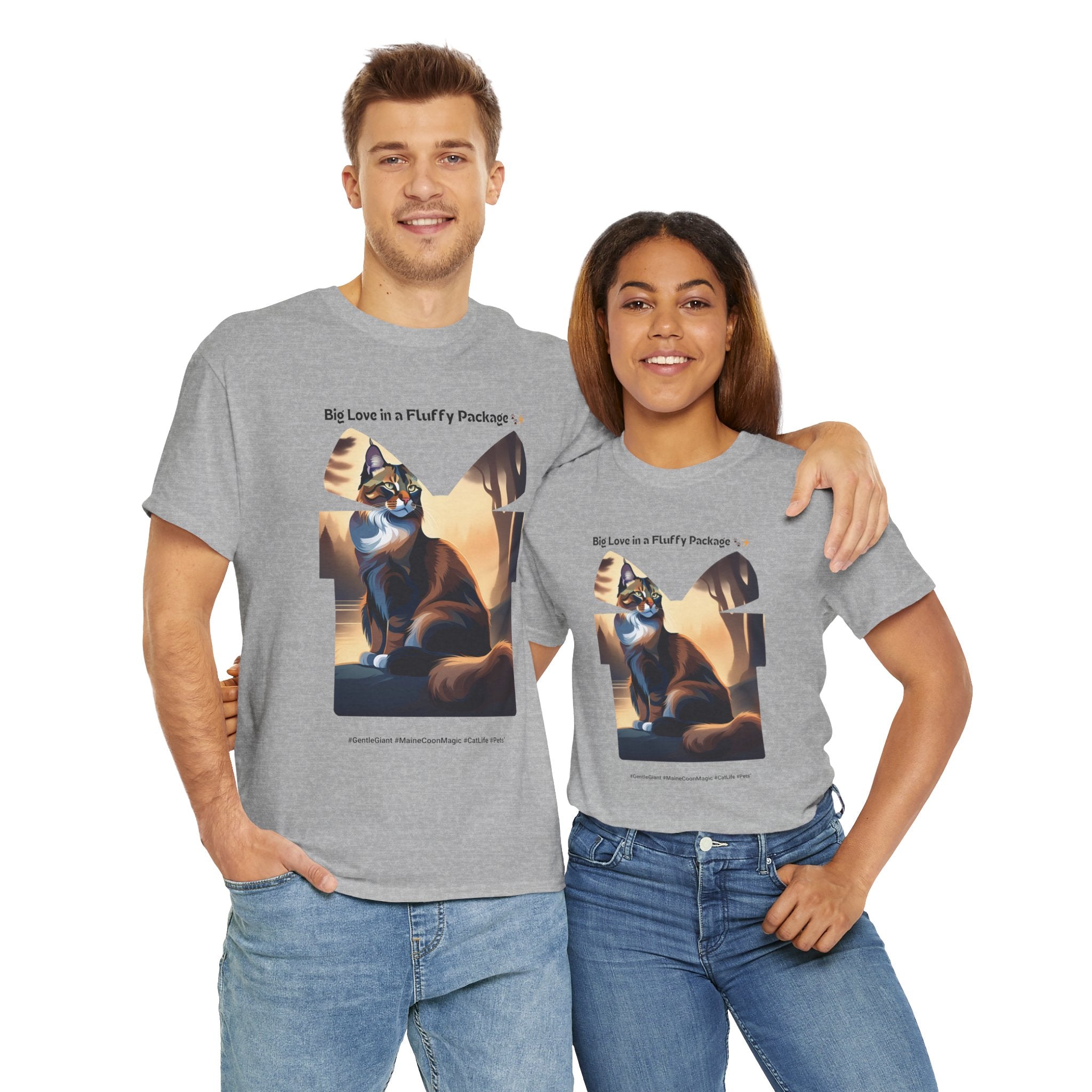 Unisex “Big Love, Small Package” Maine Coon T‑Shirt – Love-Filled Giant Cat Gift