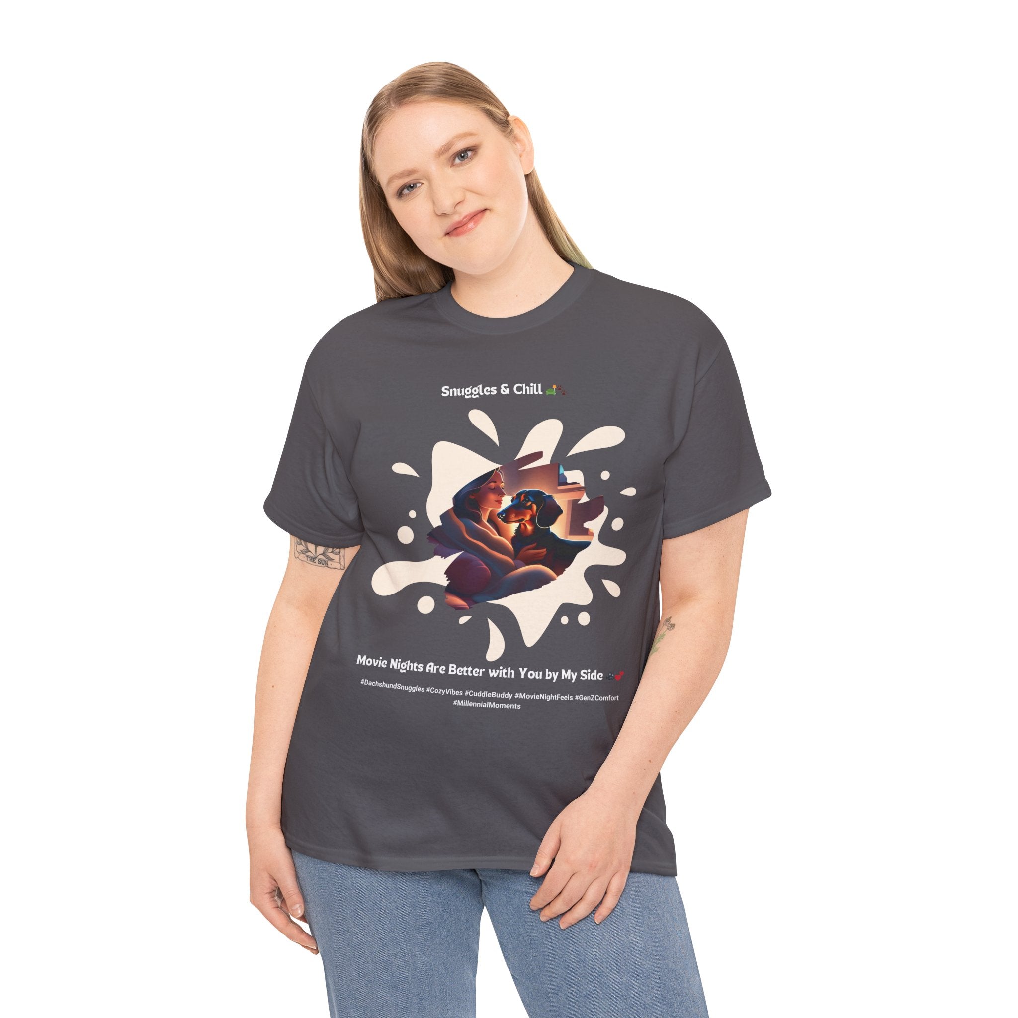 Women's - Snuggles & Chill: Dachshund Movie Night T-Shirt