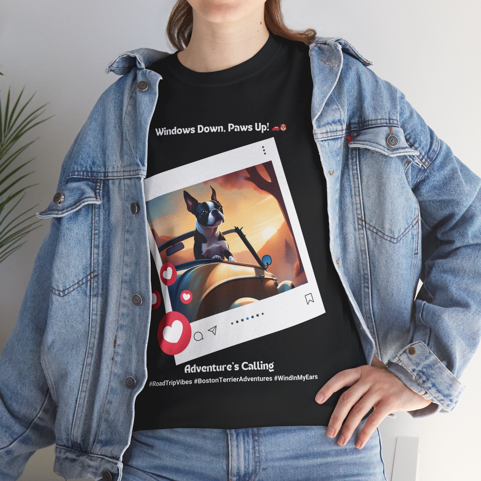 Unisex - Adventure's Calling: Boston Terrier Road Trip T-Shirt