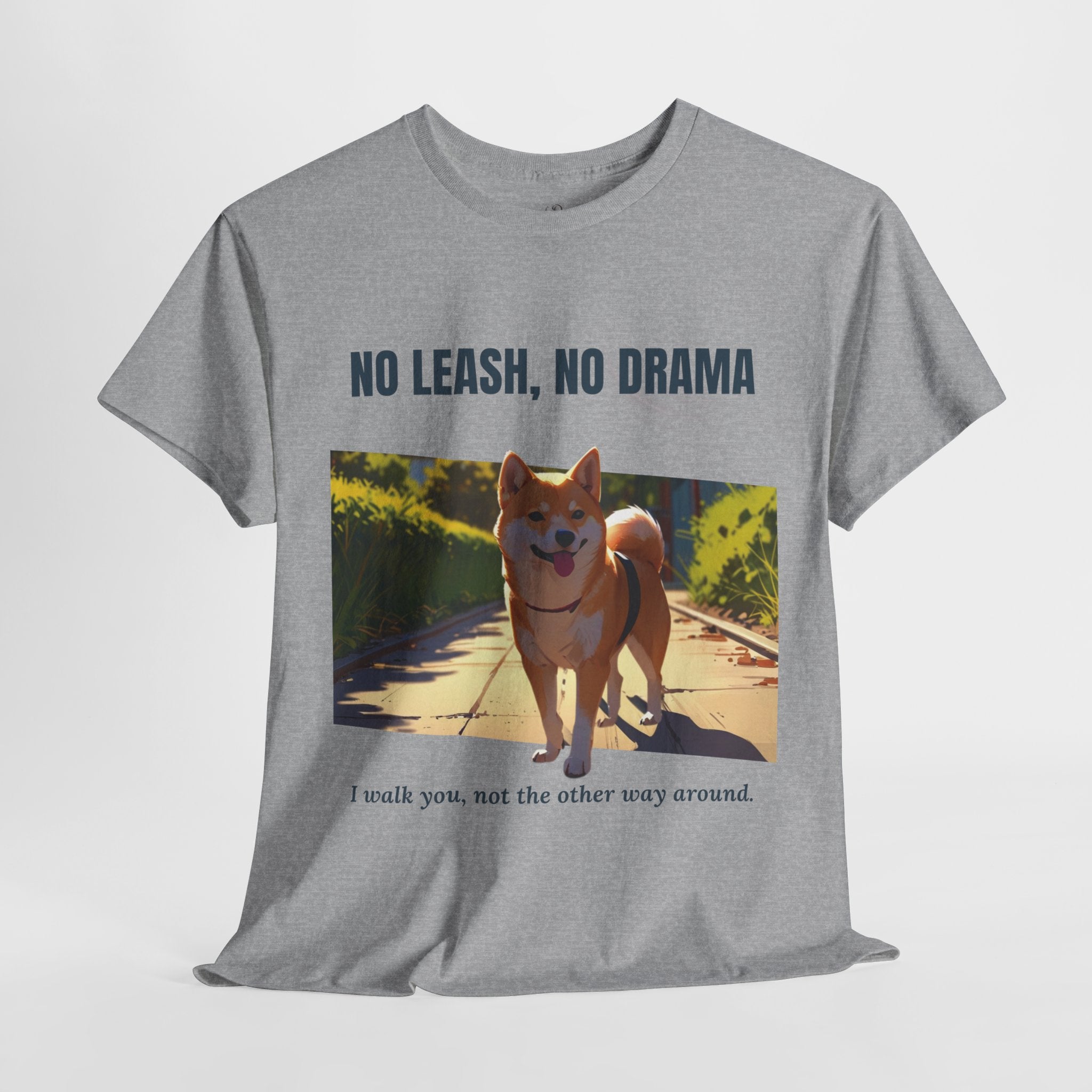 Unisex “No Leash, No Drama” Shiba Inu T-Shirt – Independent Dog Owner Tee