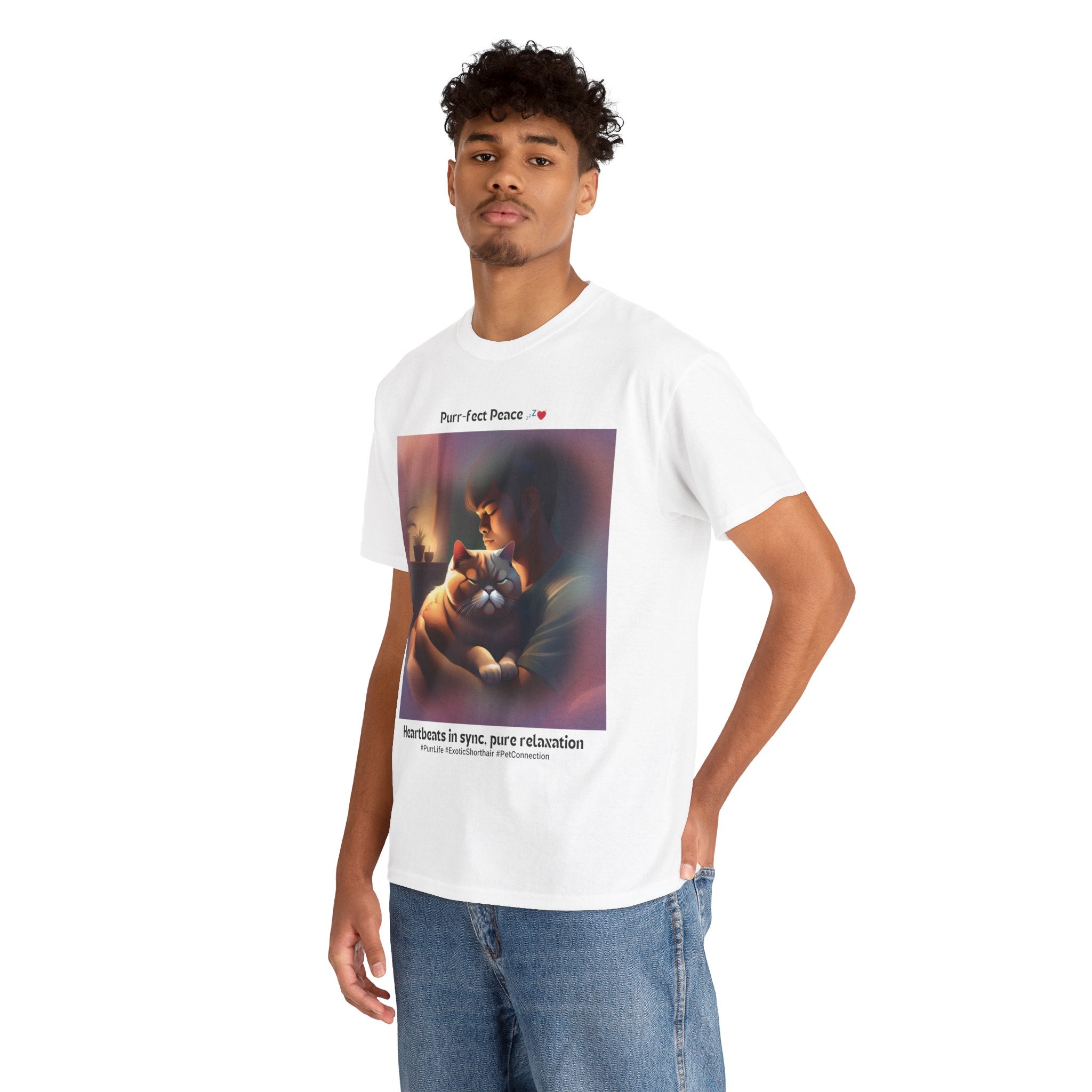 Men's - Purr-fect Peace: Exotic Shorthair Zen T-Shirt